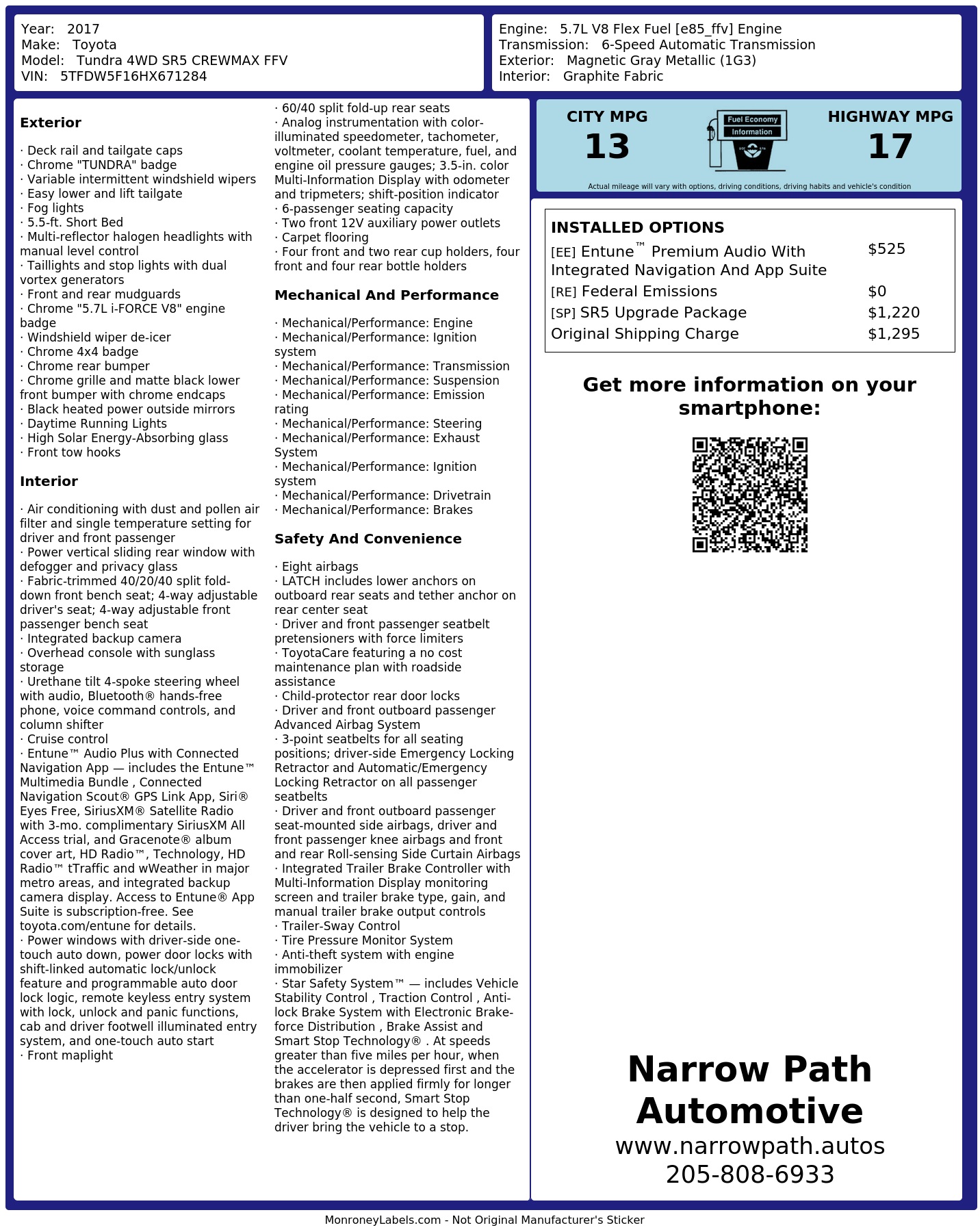 Monroney Label