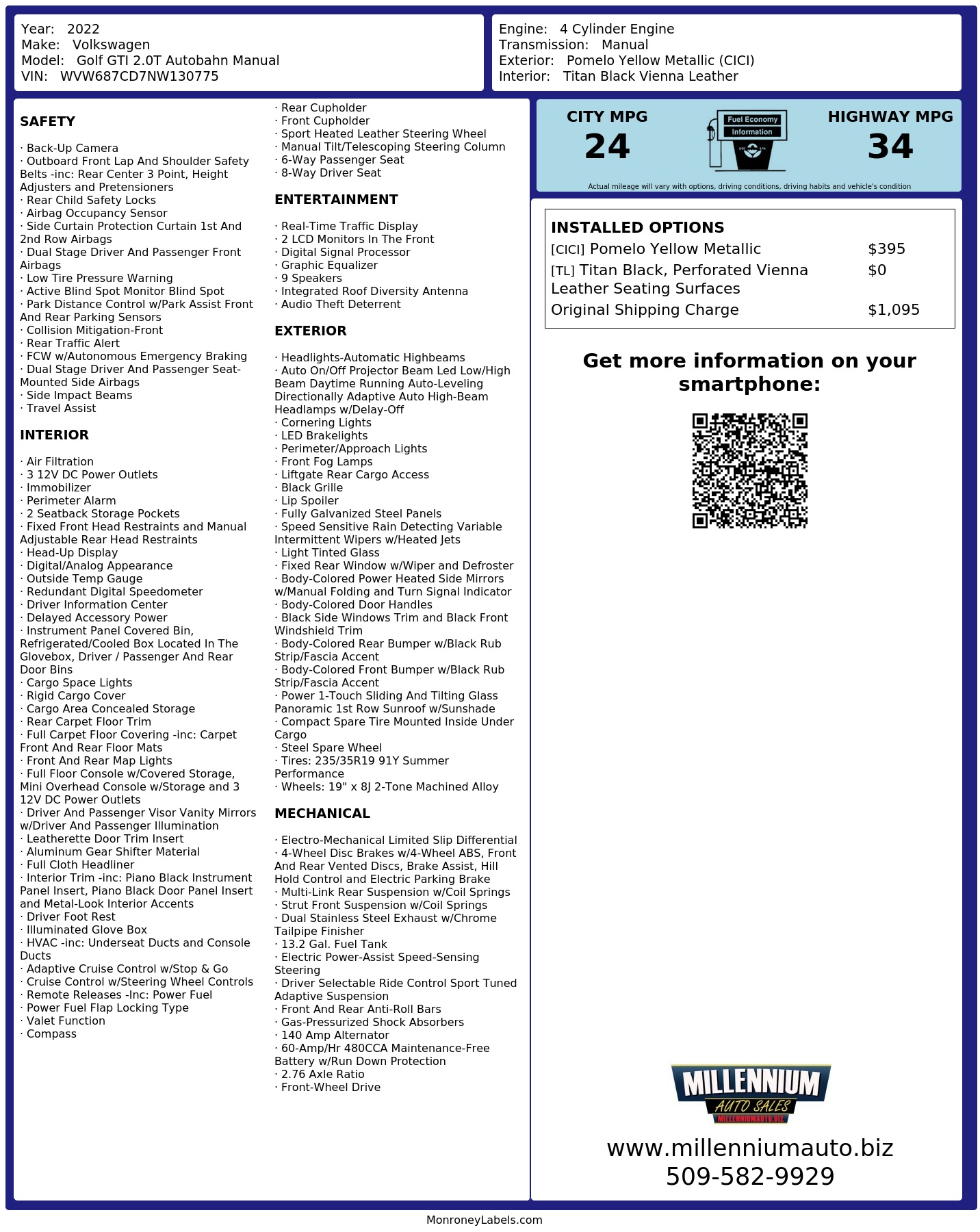 Monroney Label