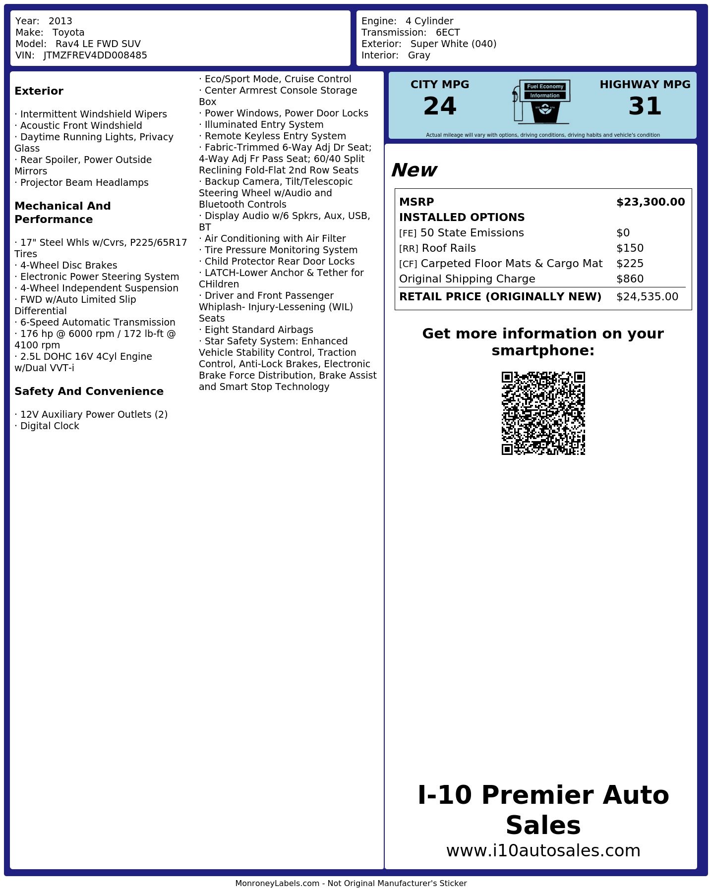 Monroney Label