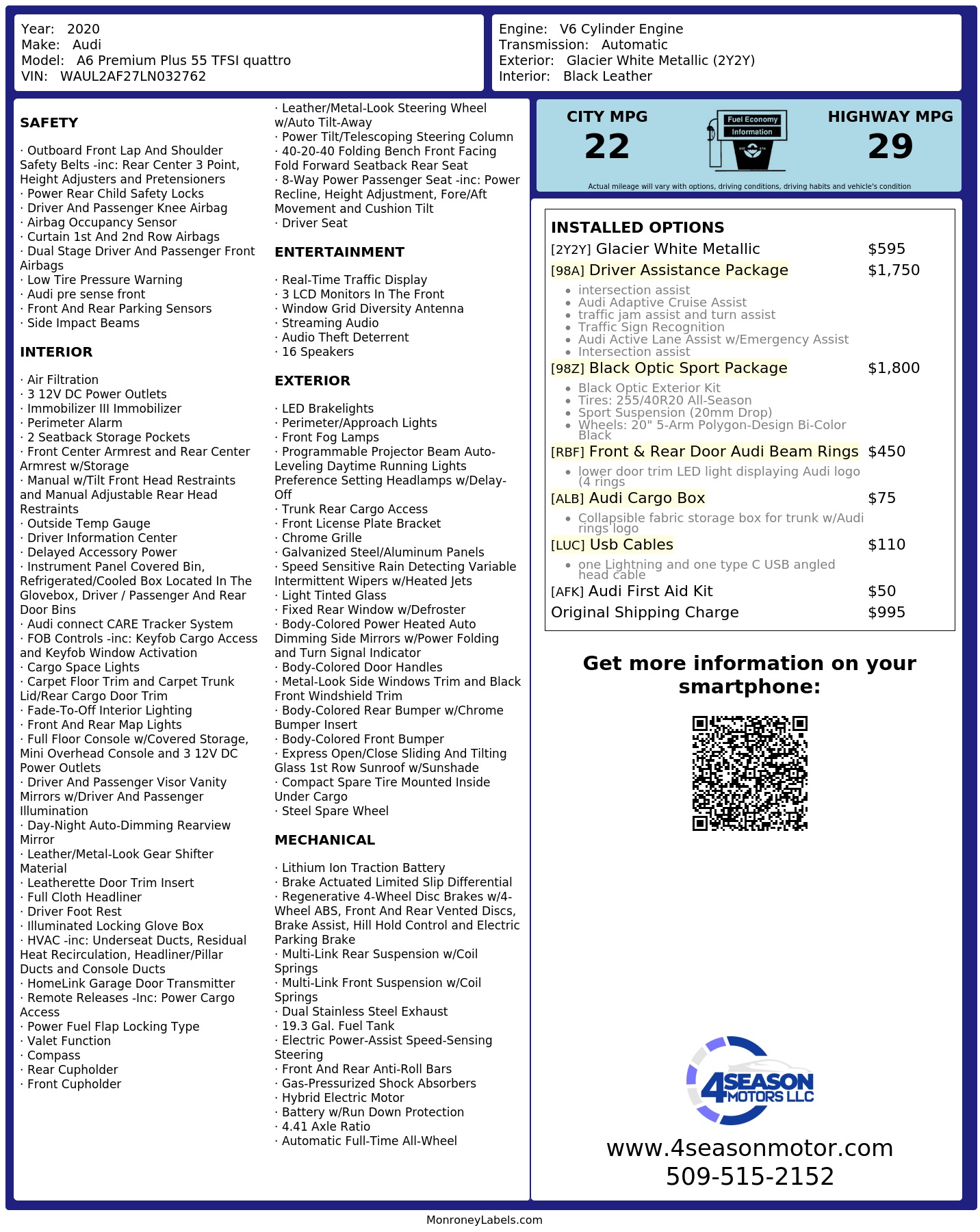 Monroney Label