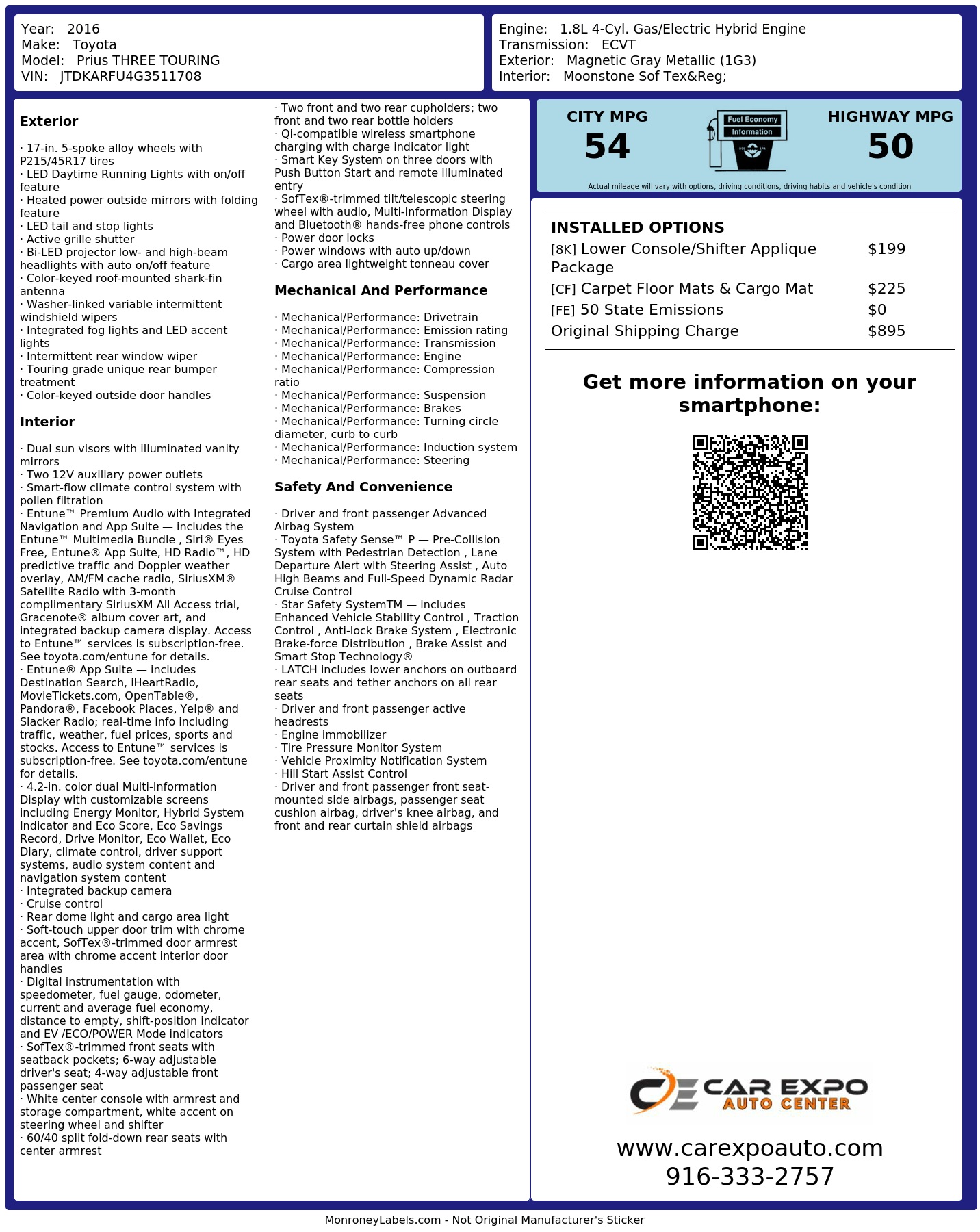 Monroney Label