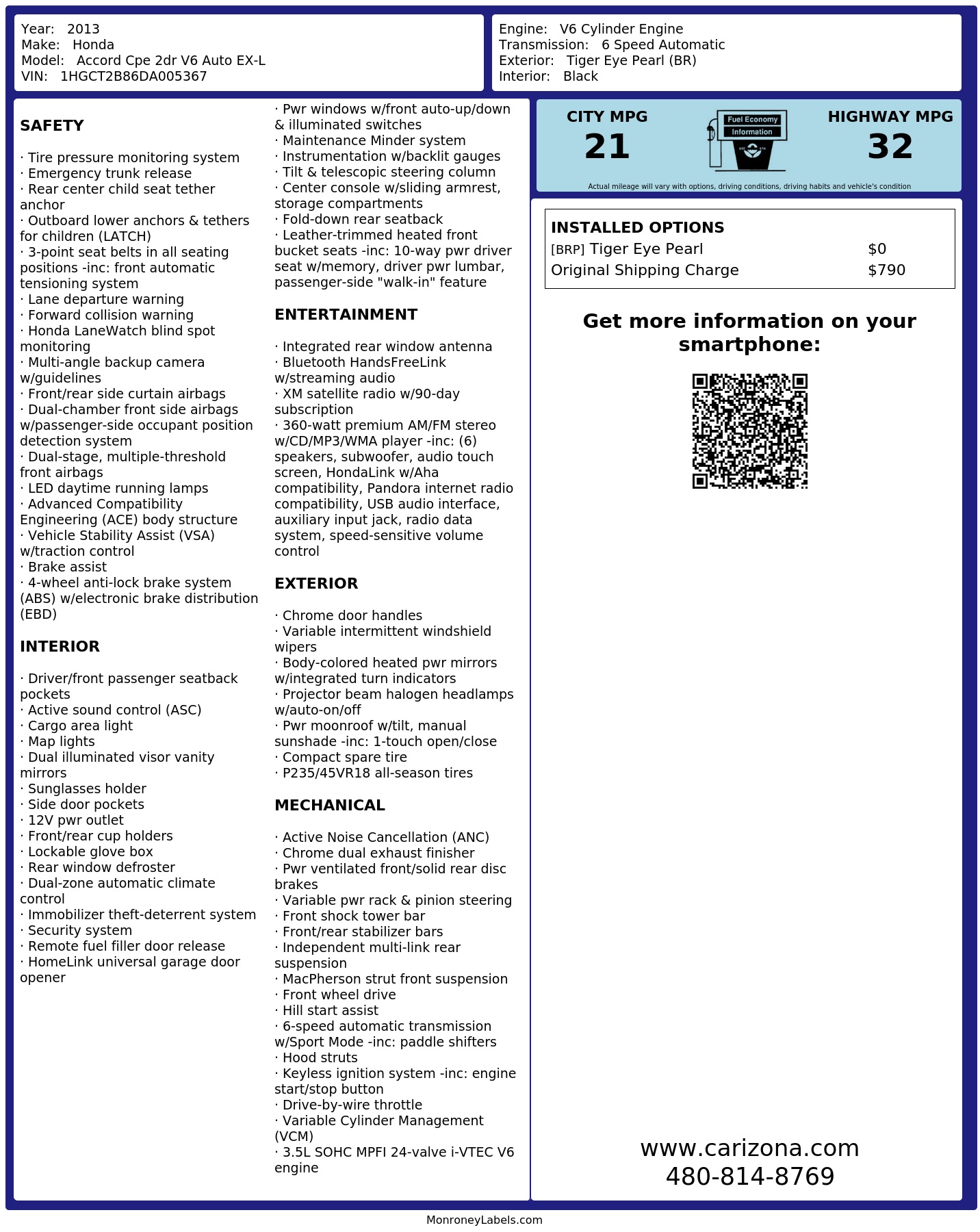 Monroney Label