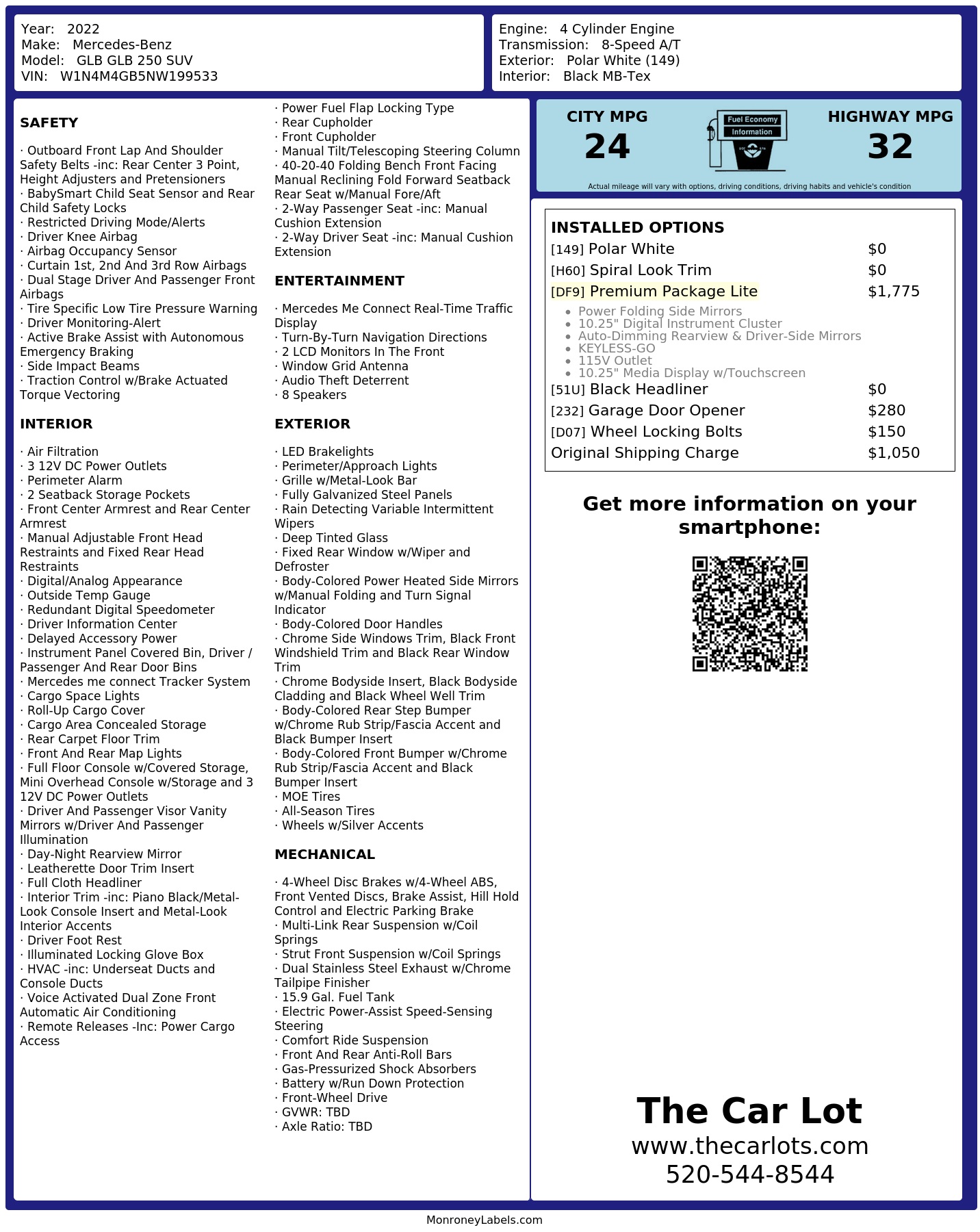 Monroney Label