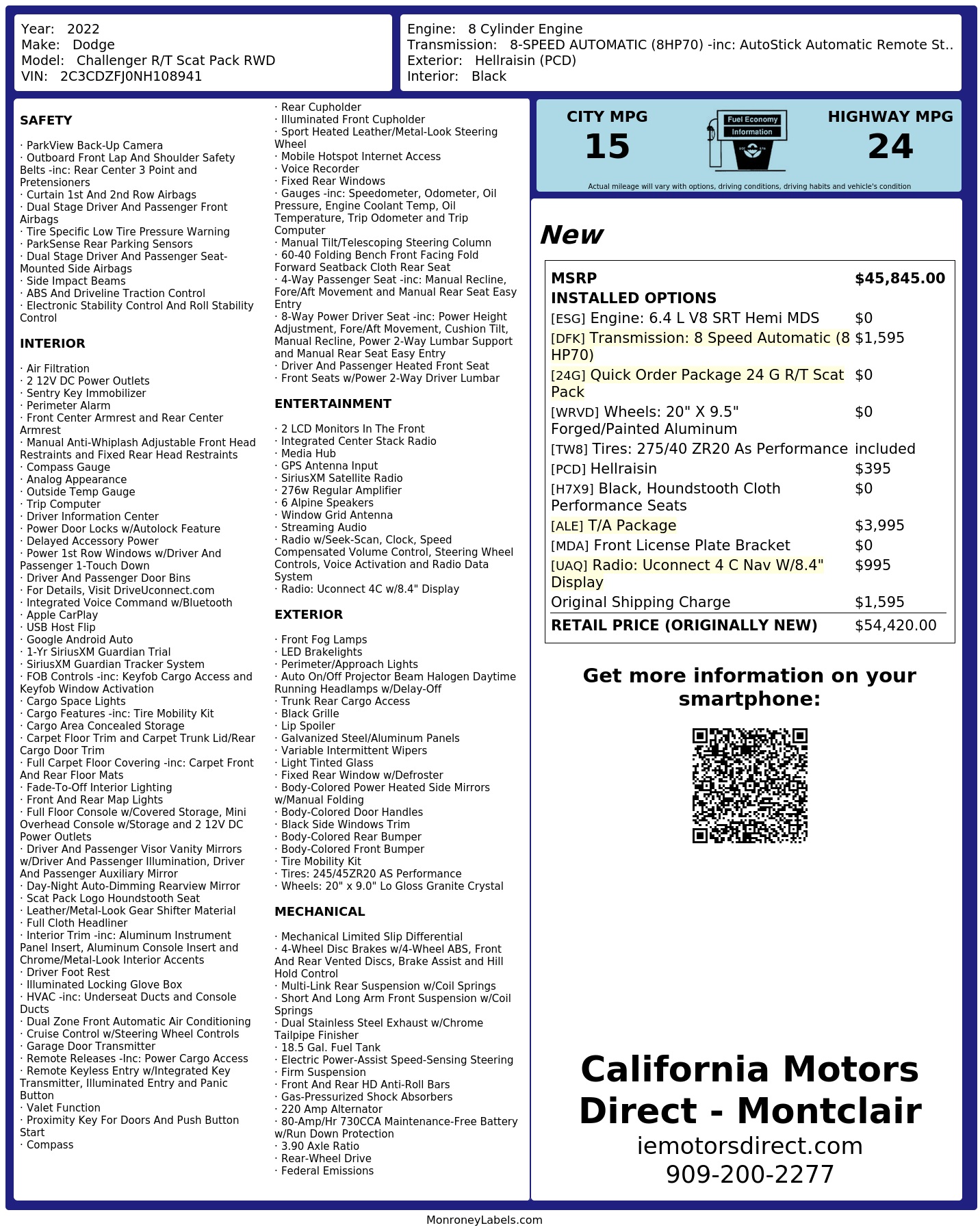Monroney Label