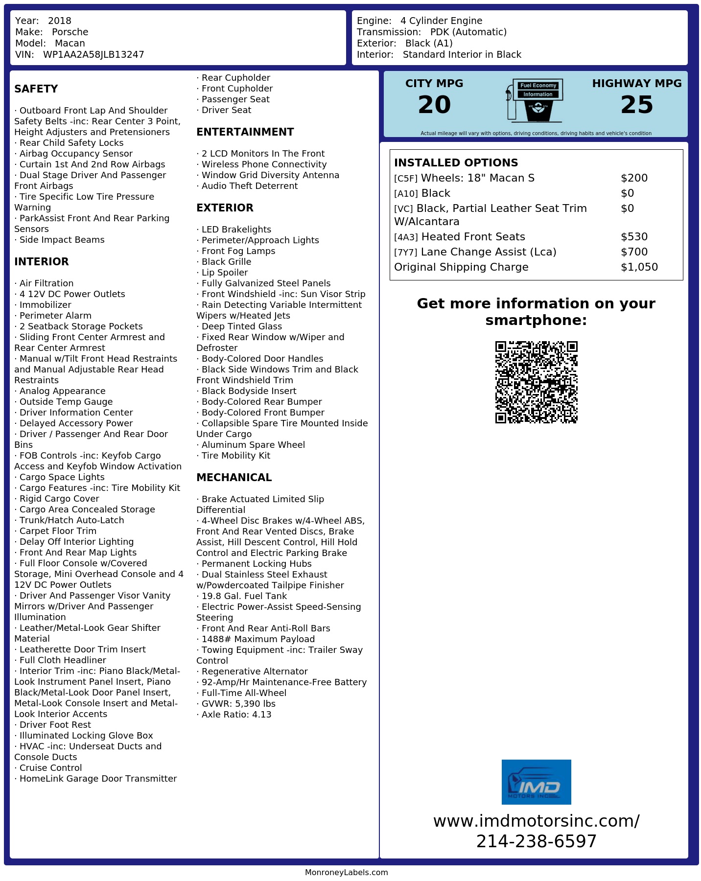 Monroney Label