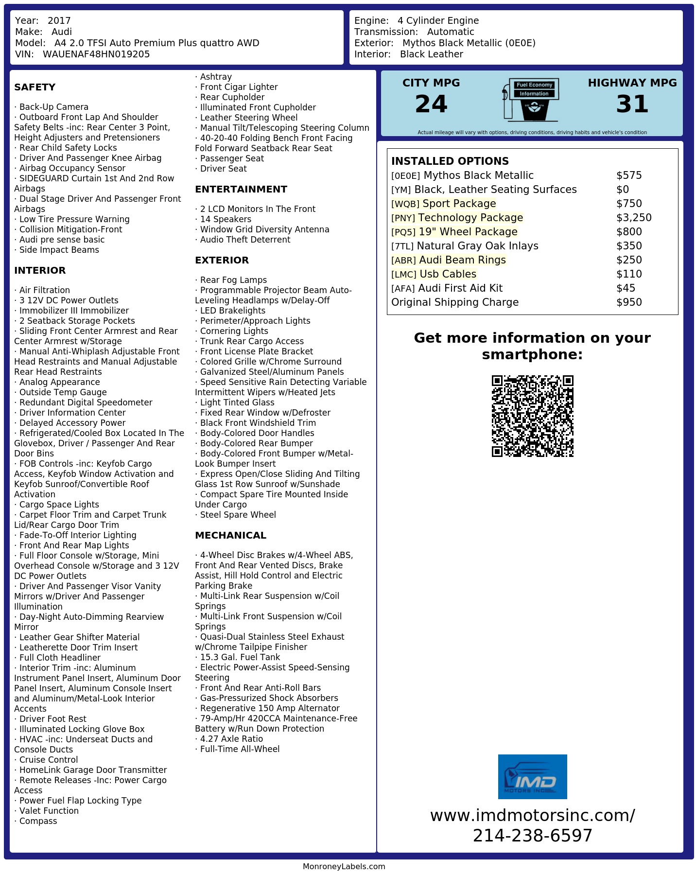 Monroney Label