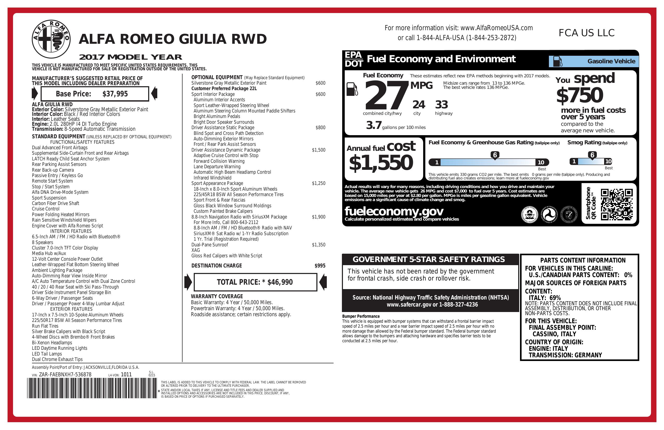 Monroney Label