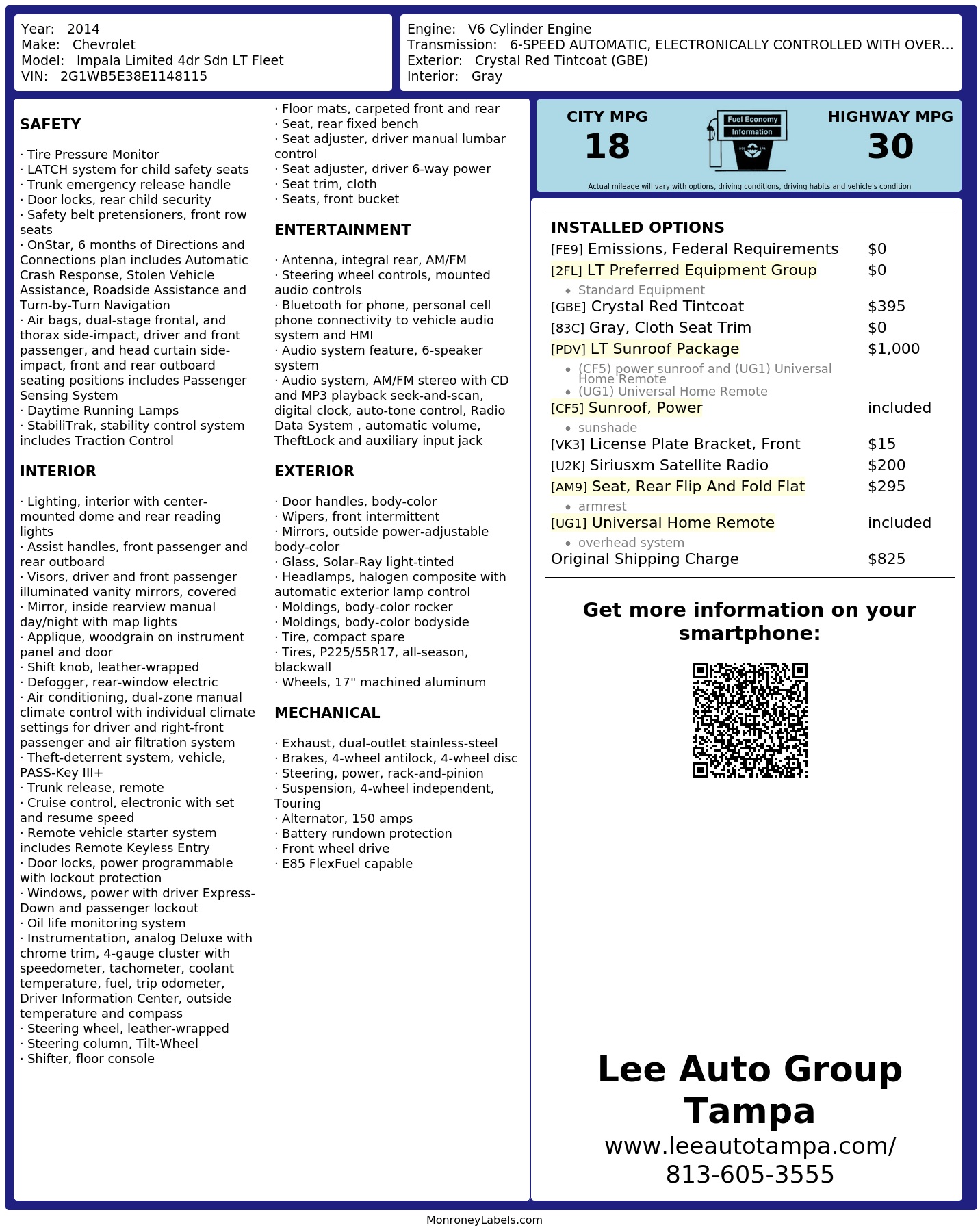 Monroney Label