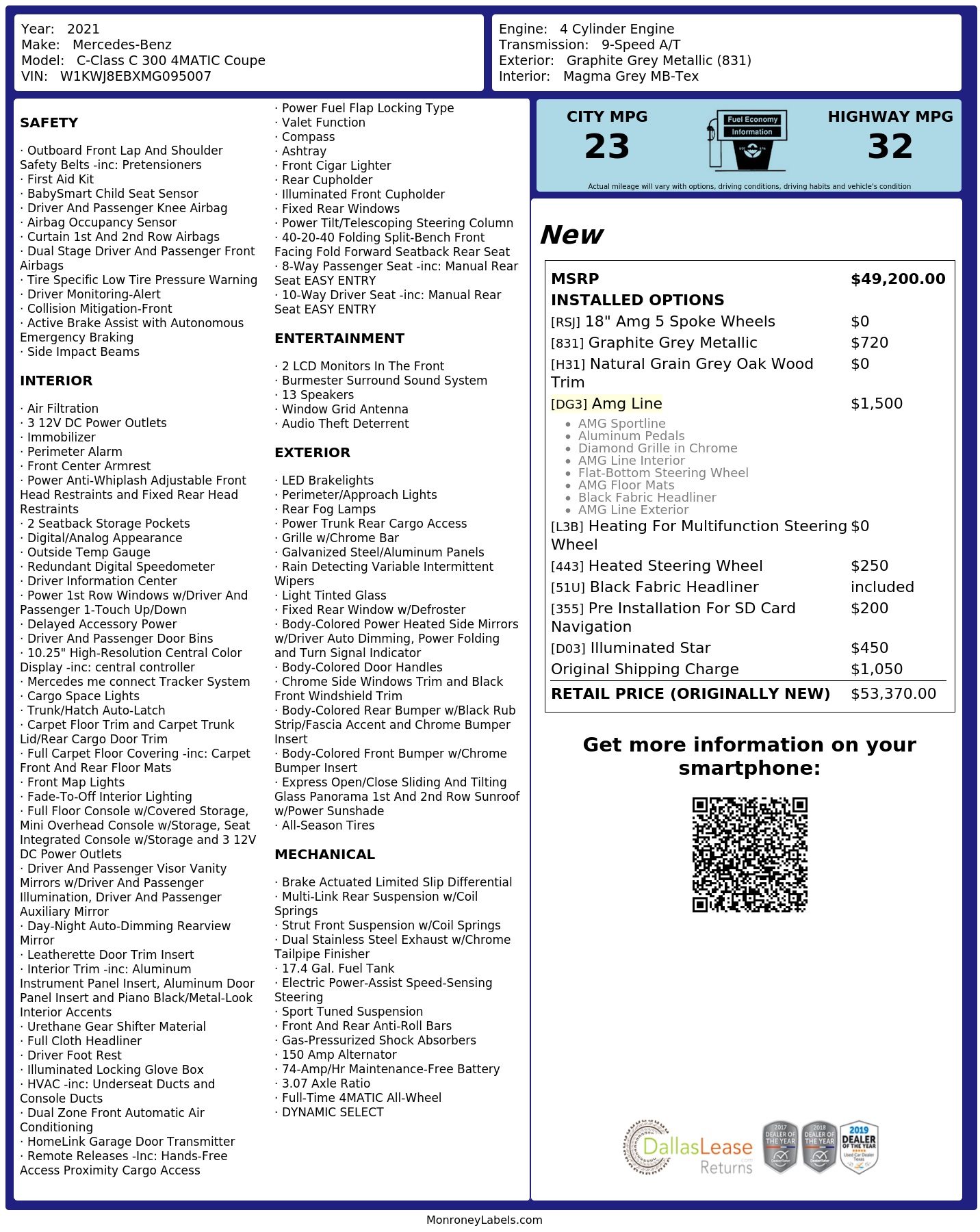 Monroney Label