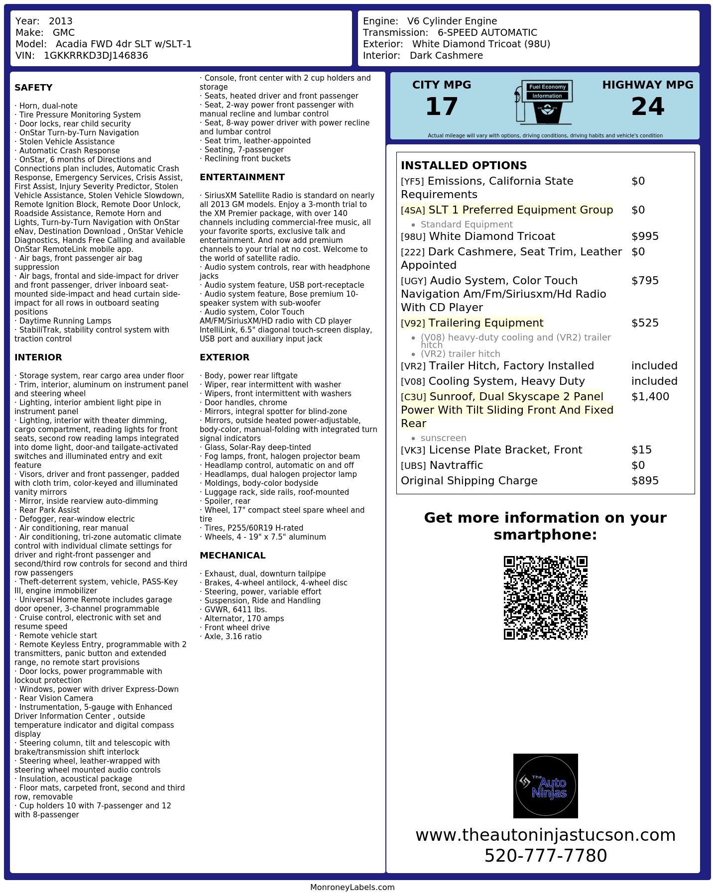 Monroney Label