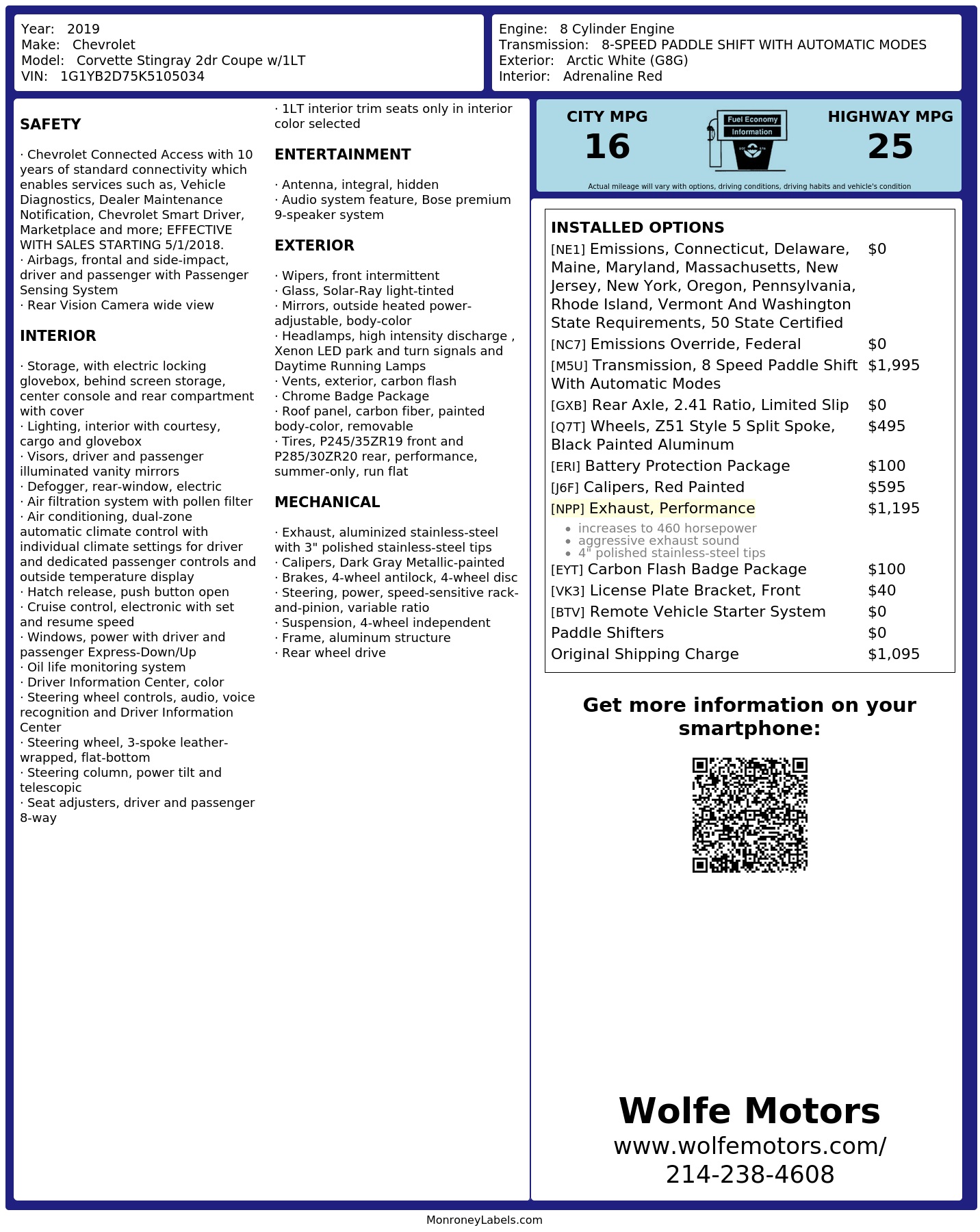 Monroney Label