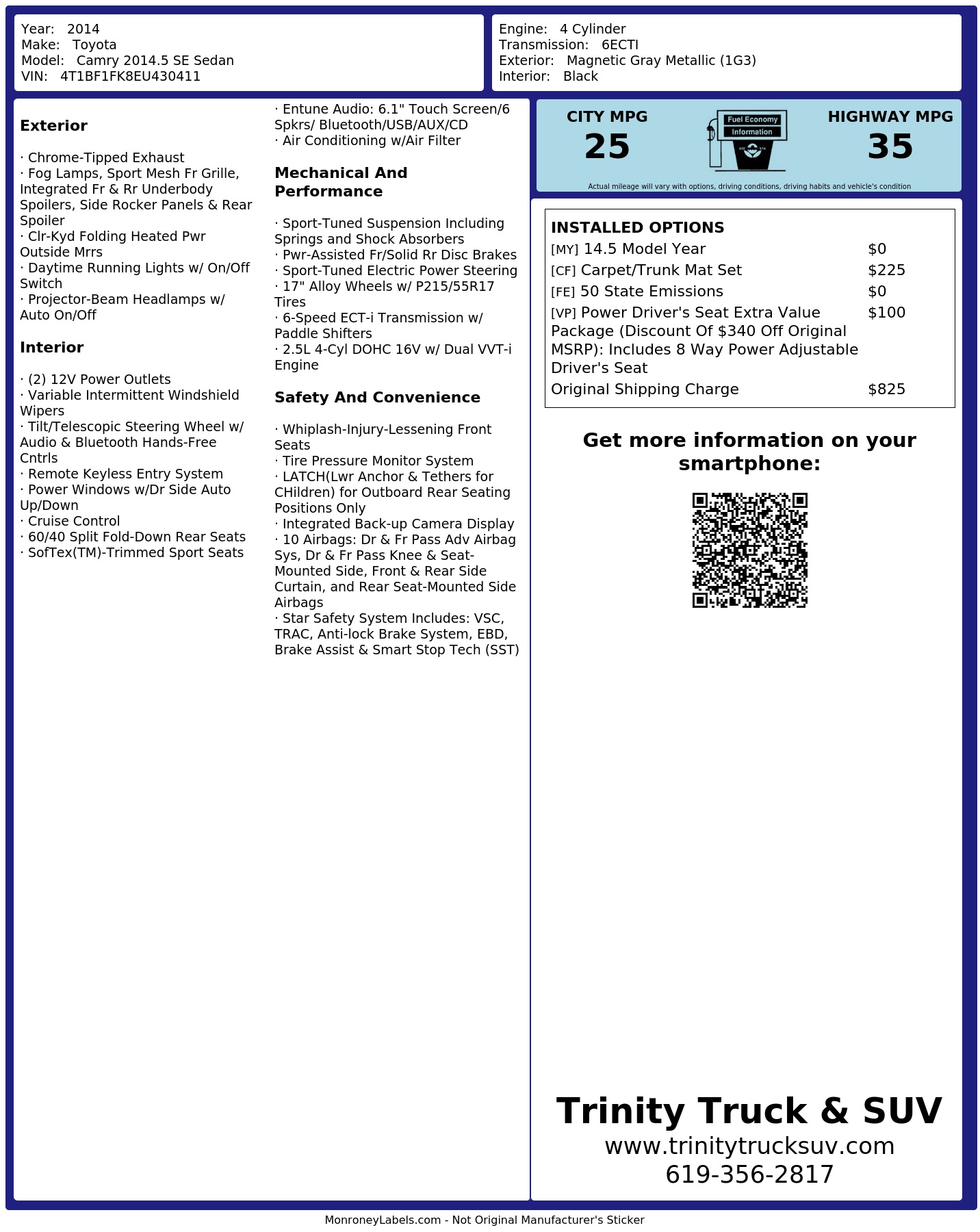 Monroney Label