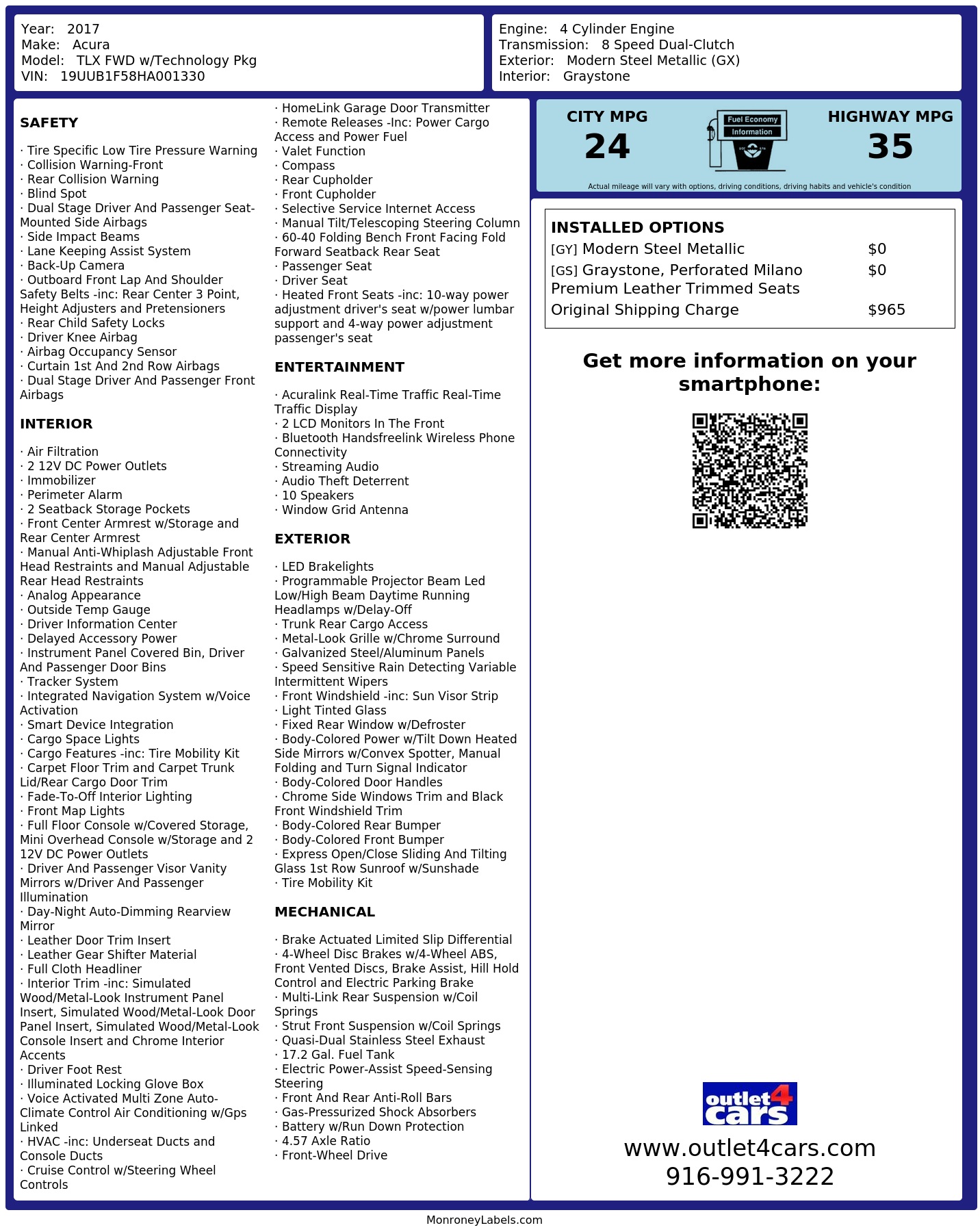 Monroney Label