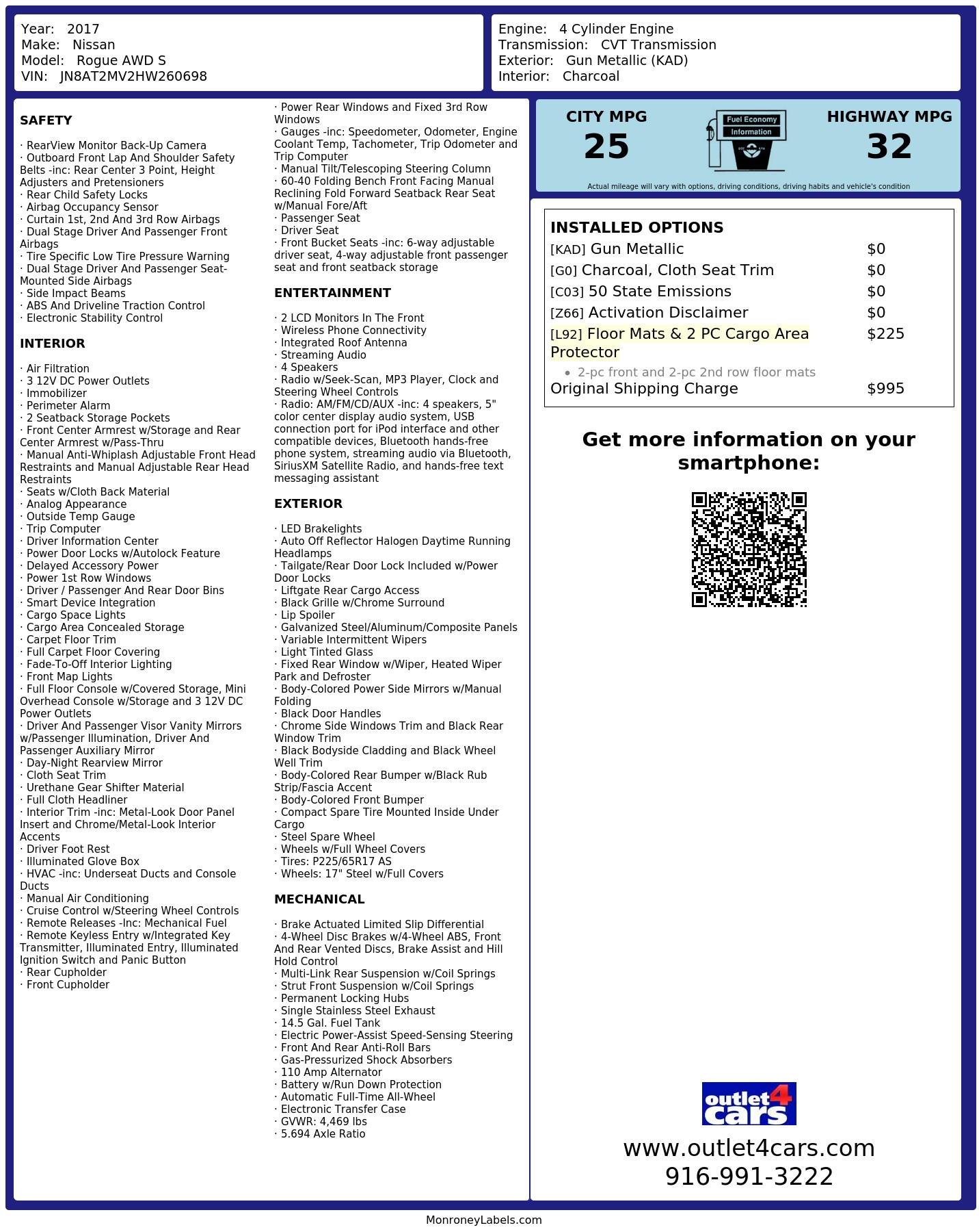 Monroney Label