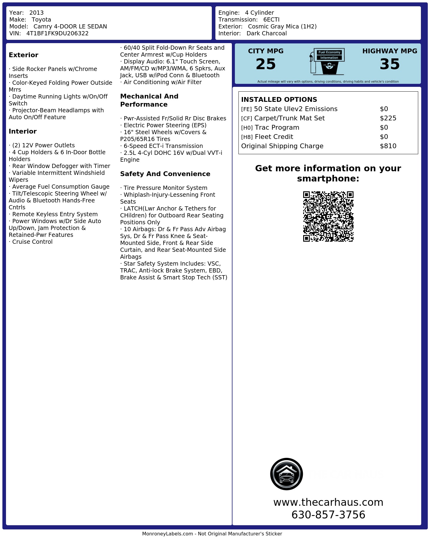 Monroney Label