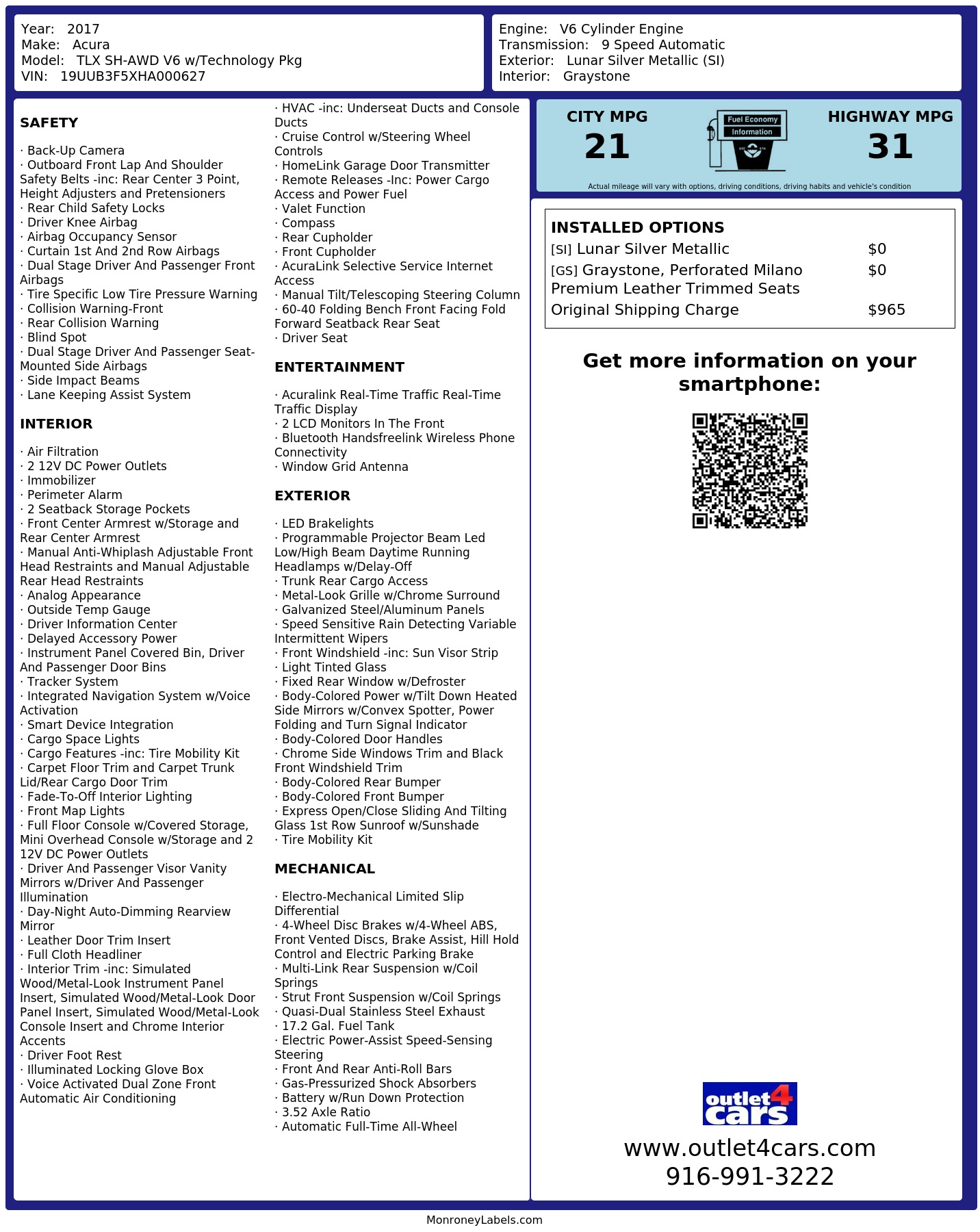 Monroney Label