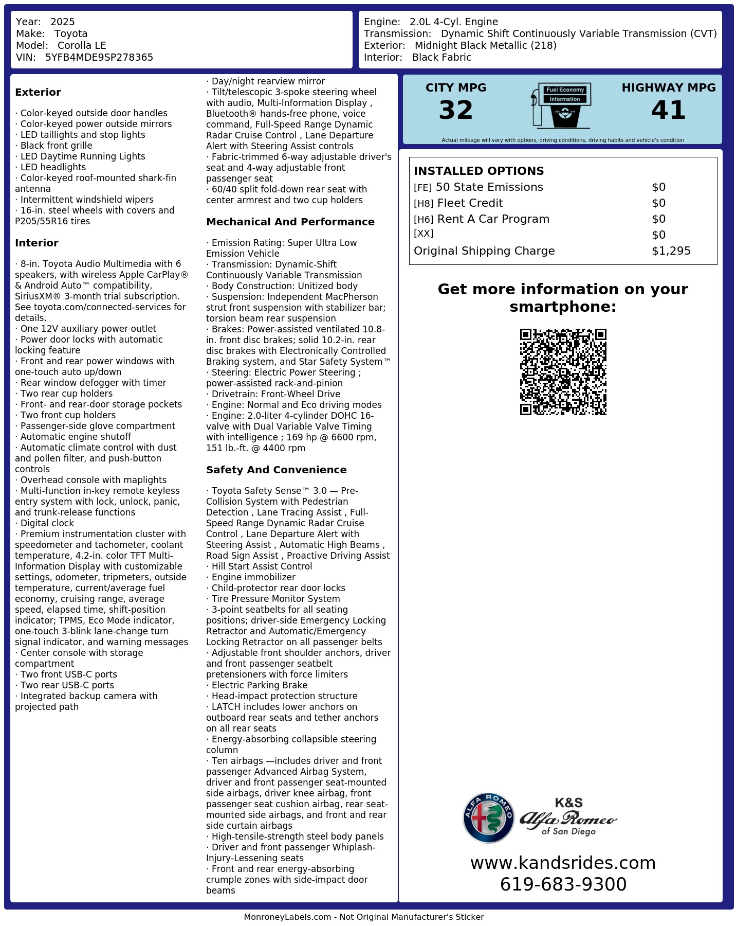 Monroney Label