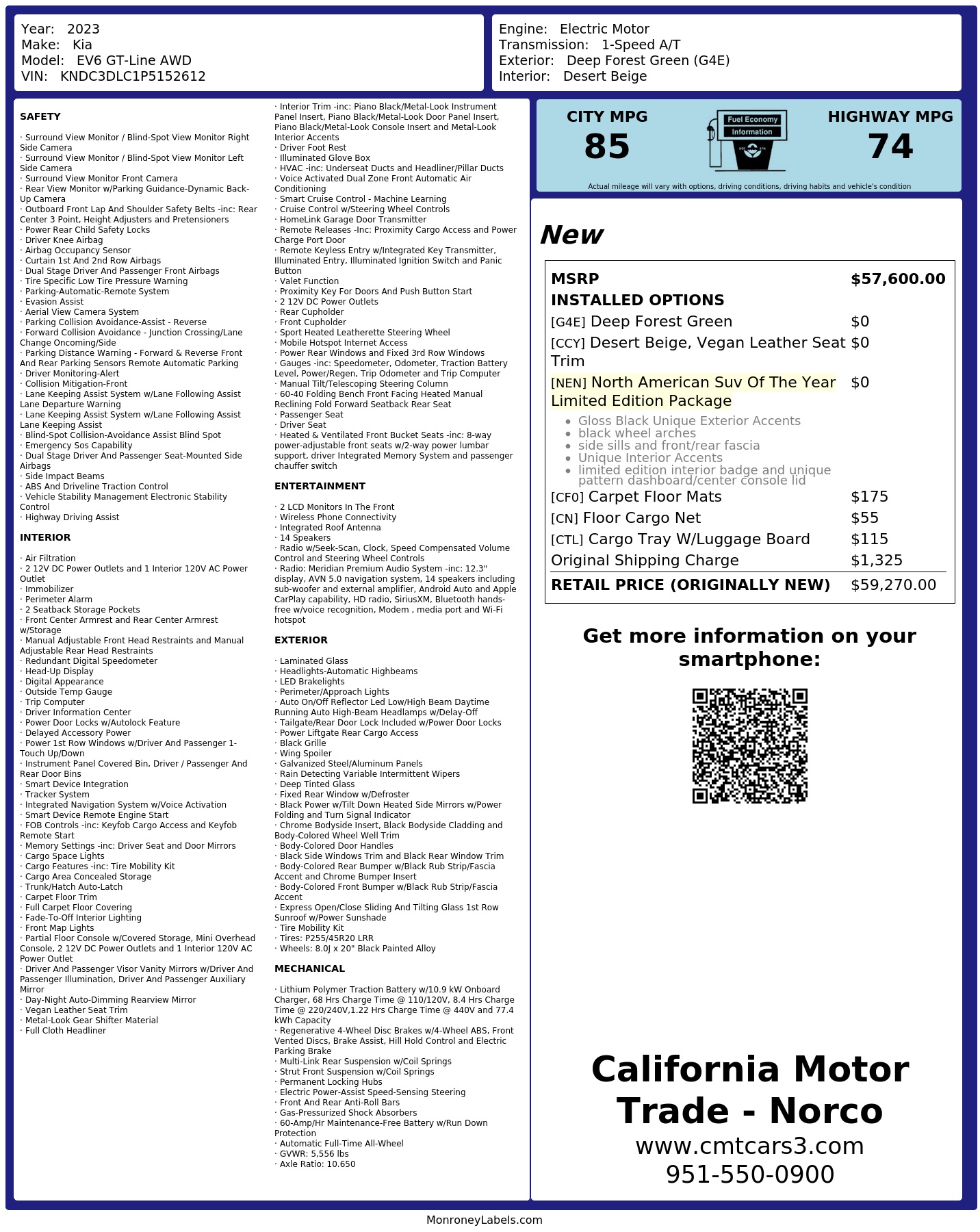 Monroney Label