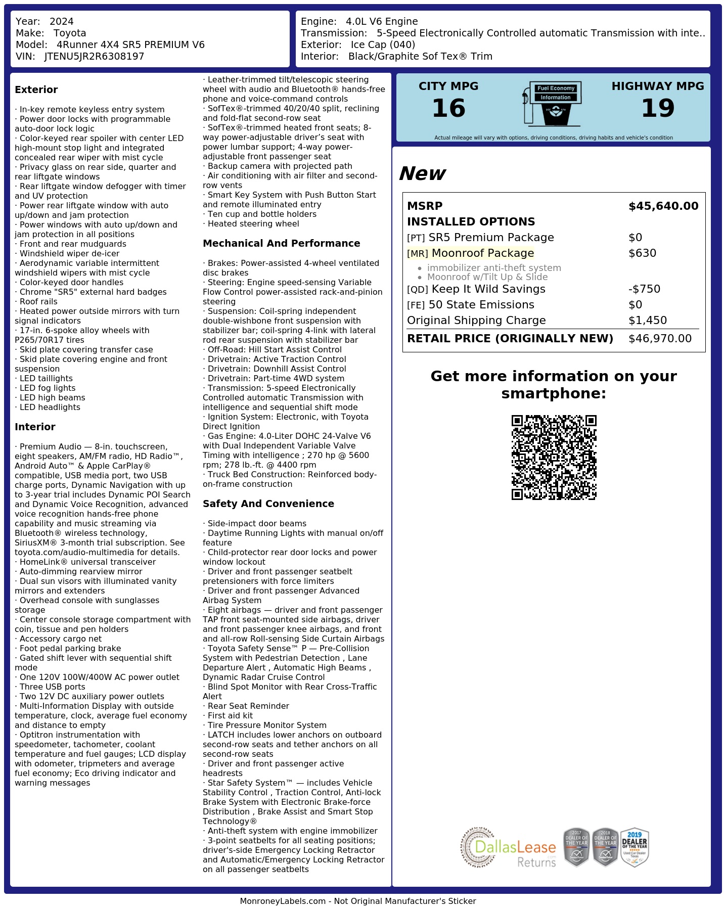 Monroney Label