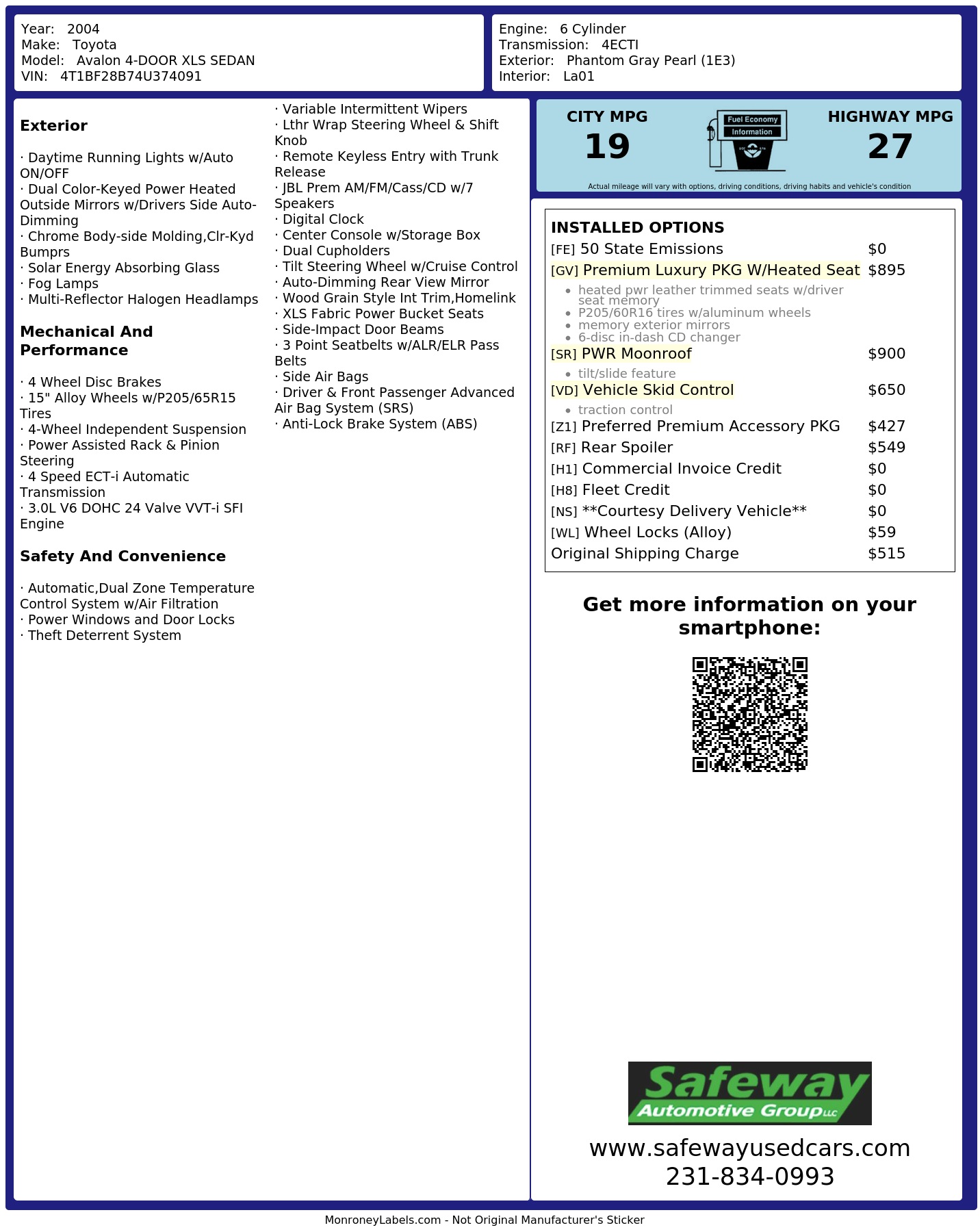 Monroney Label