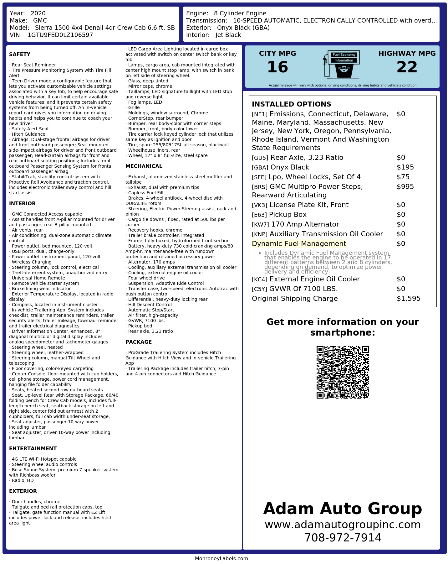 Monroney Label