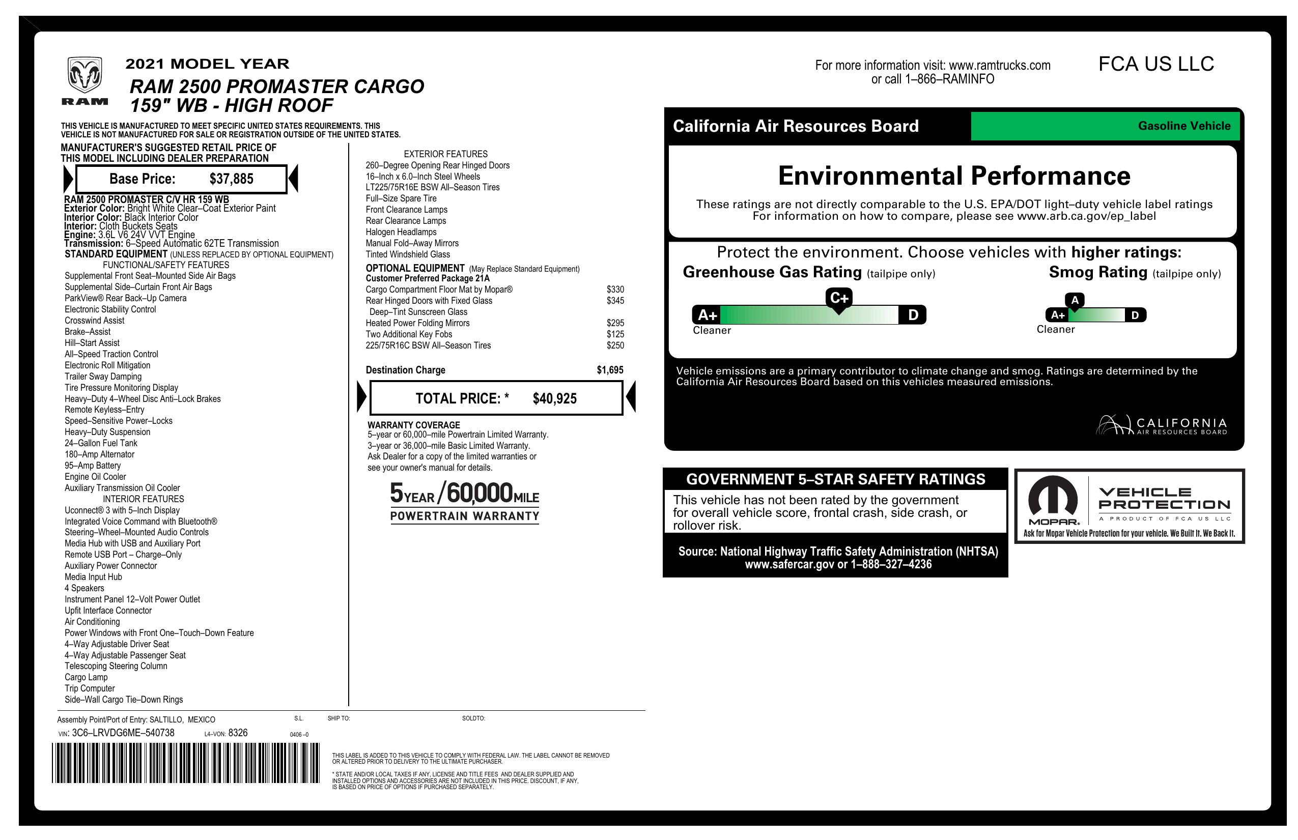 Monroney Label