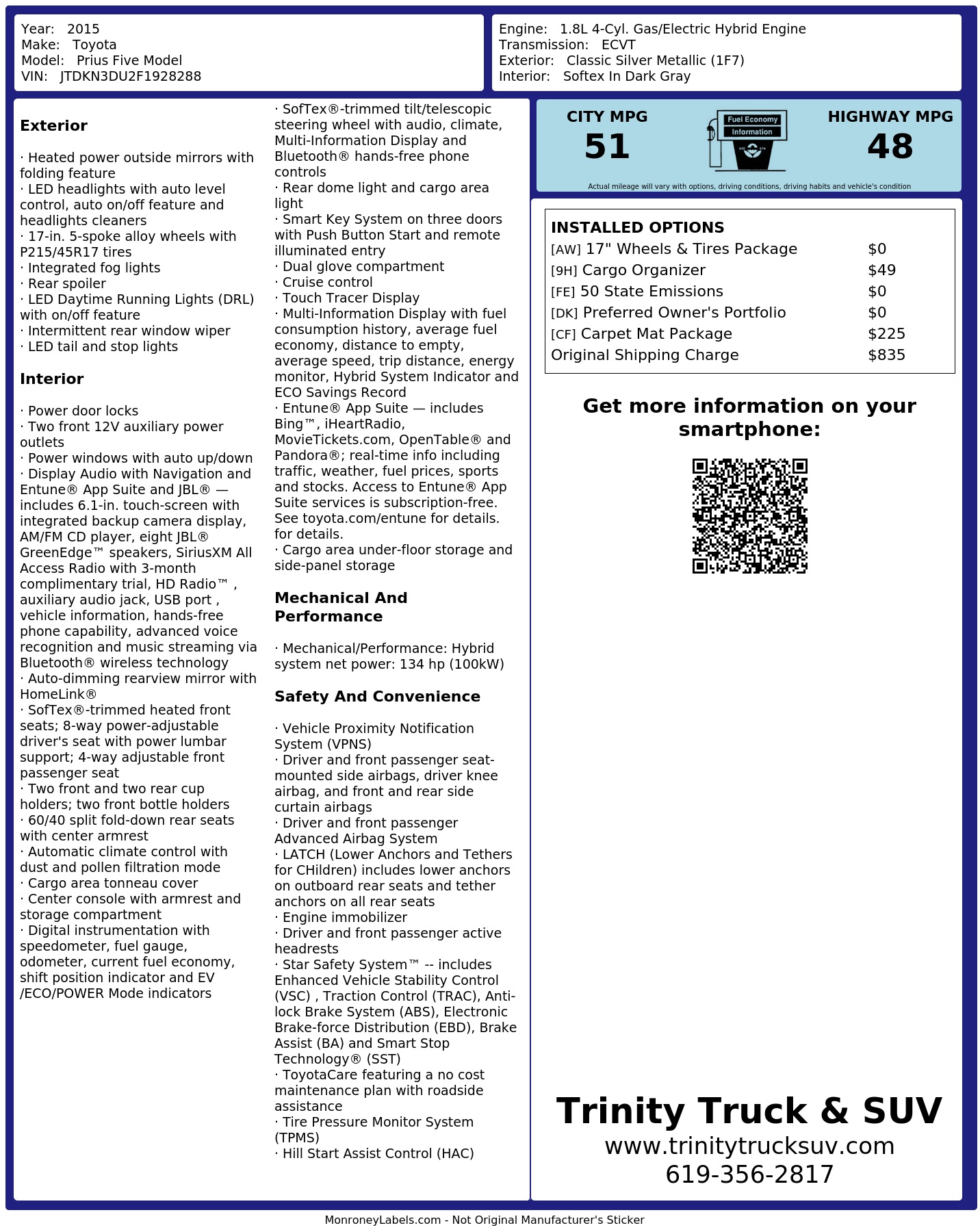 Monroney Label