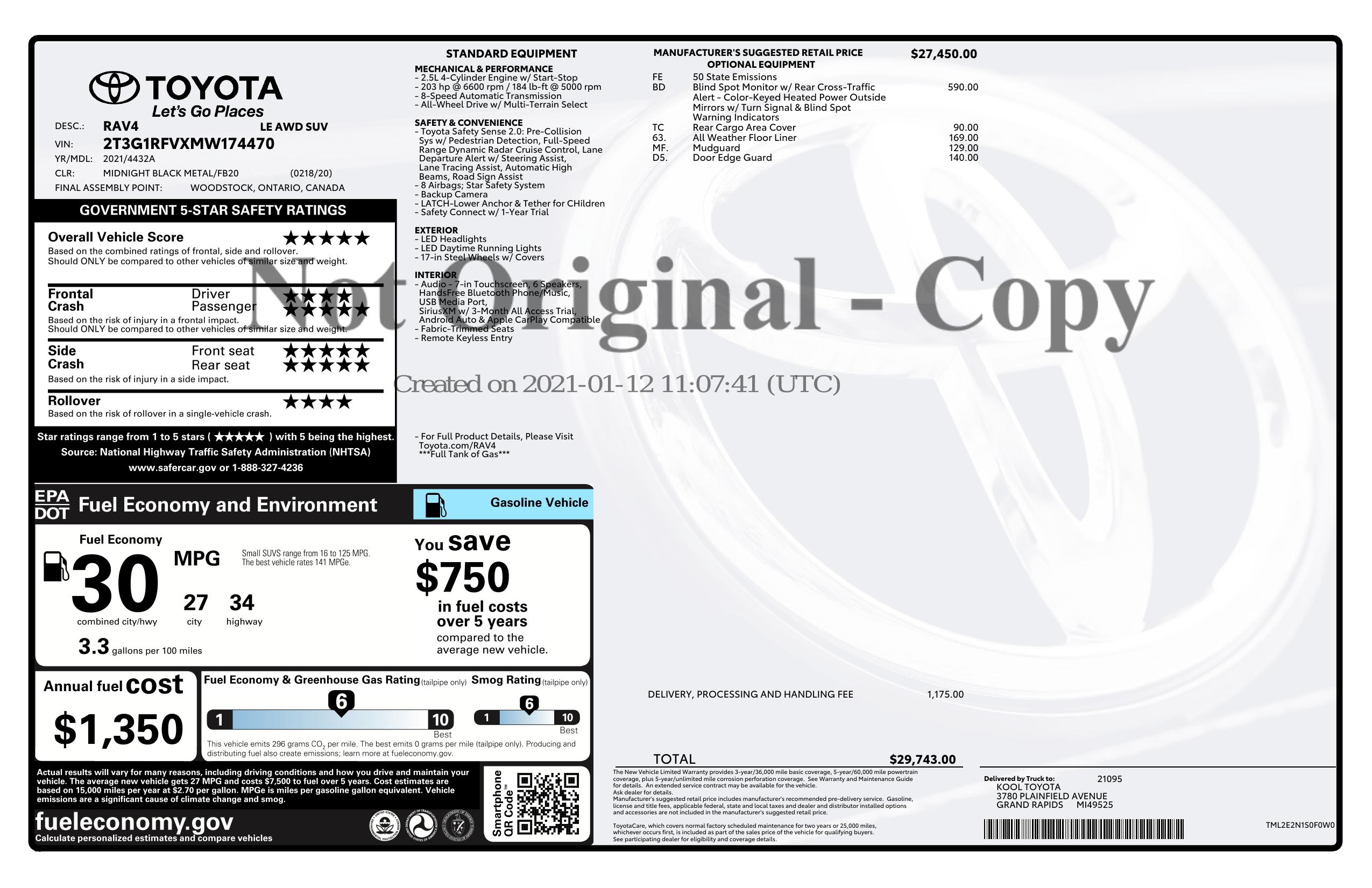 Monroney Label