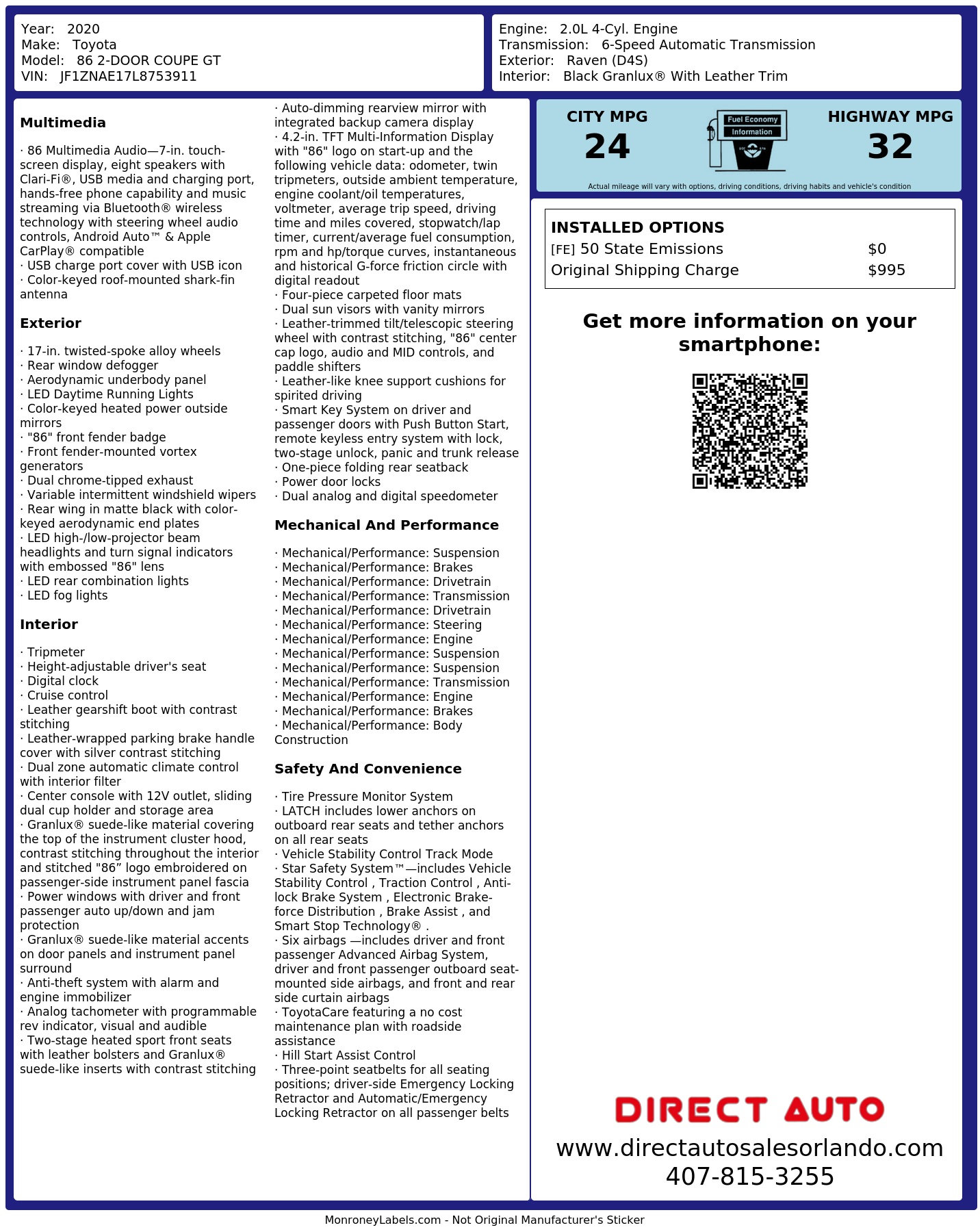 Monroney Label