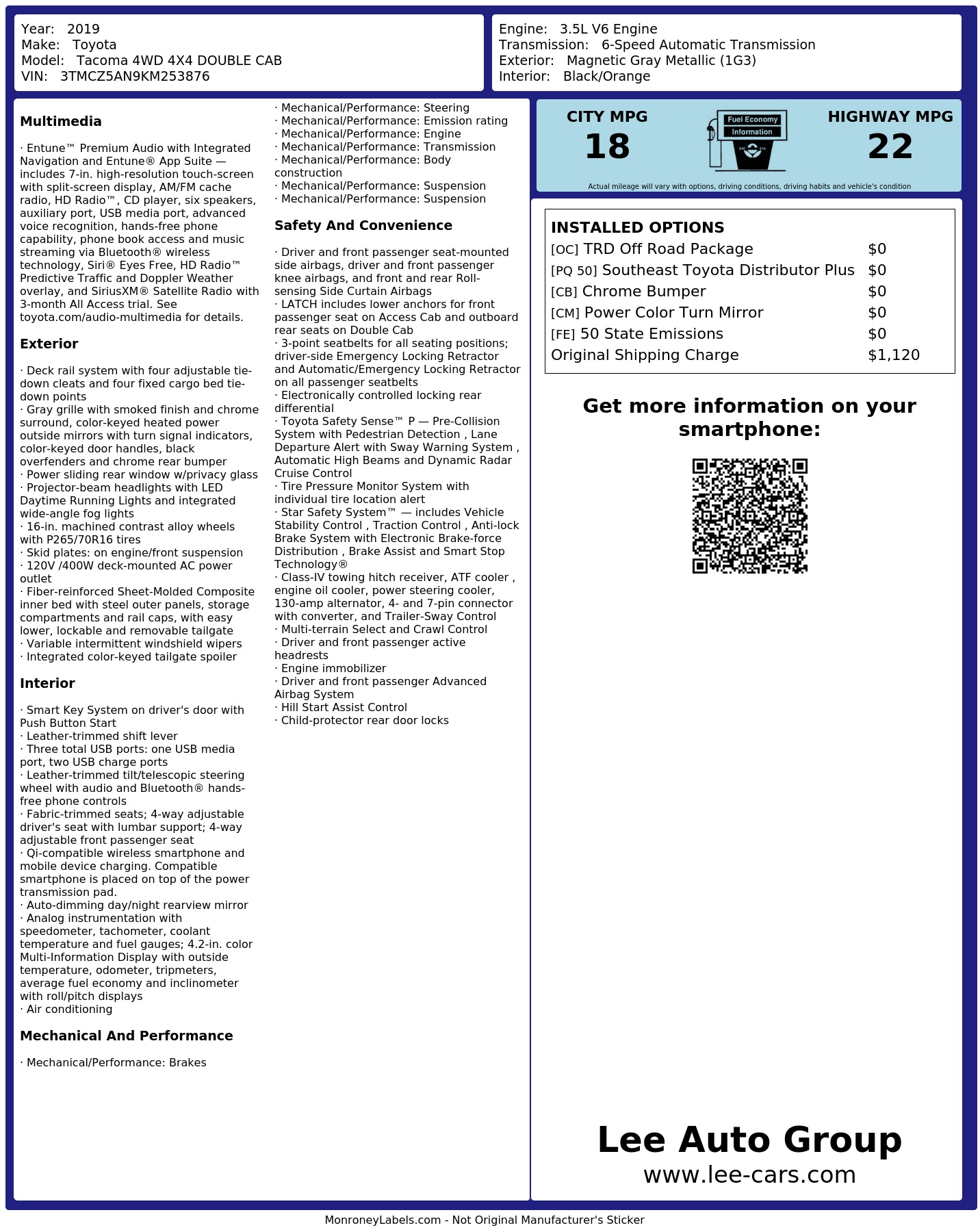 Monroney Label
