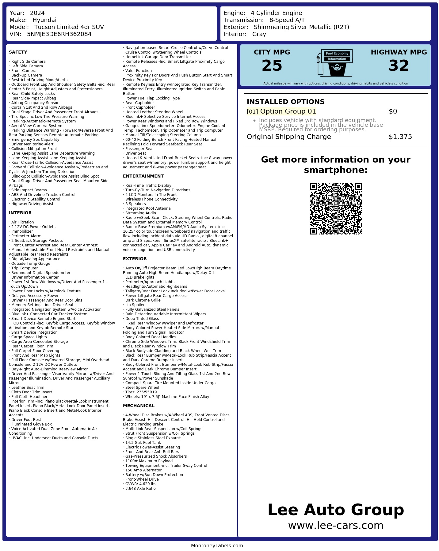 Monroney Label