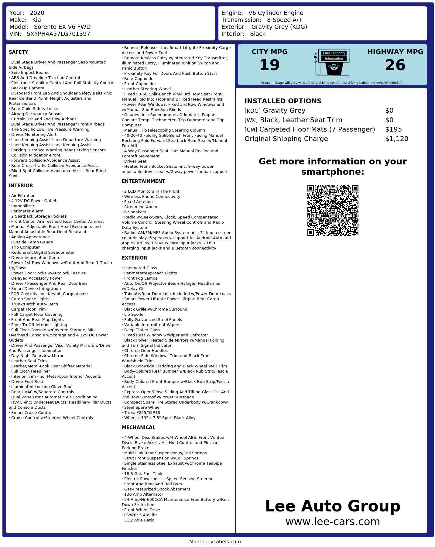 Monroney Label