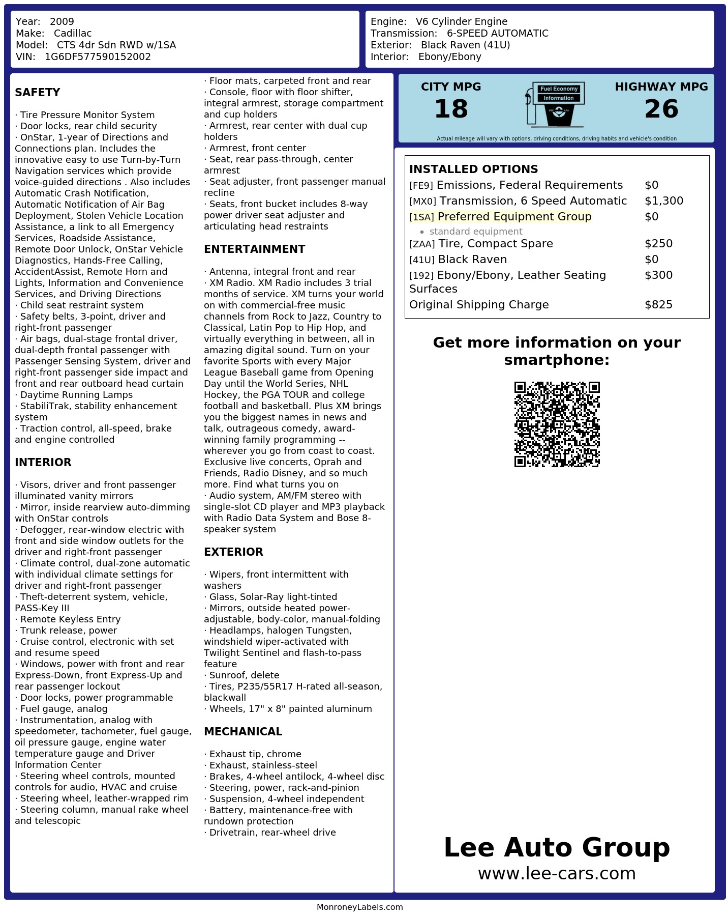 Monroney Label