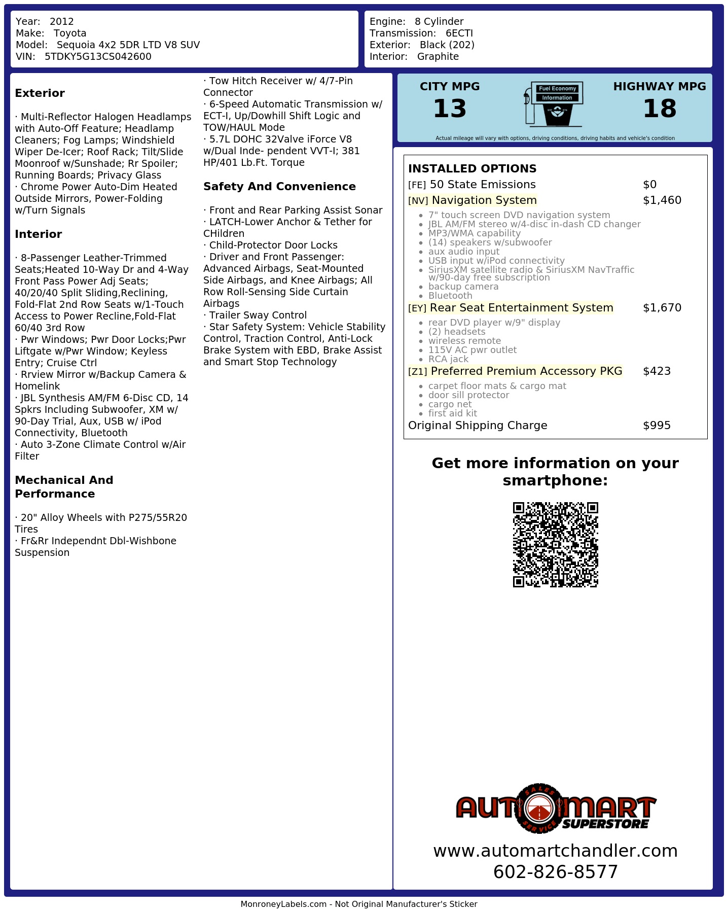 Monroney Label