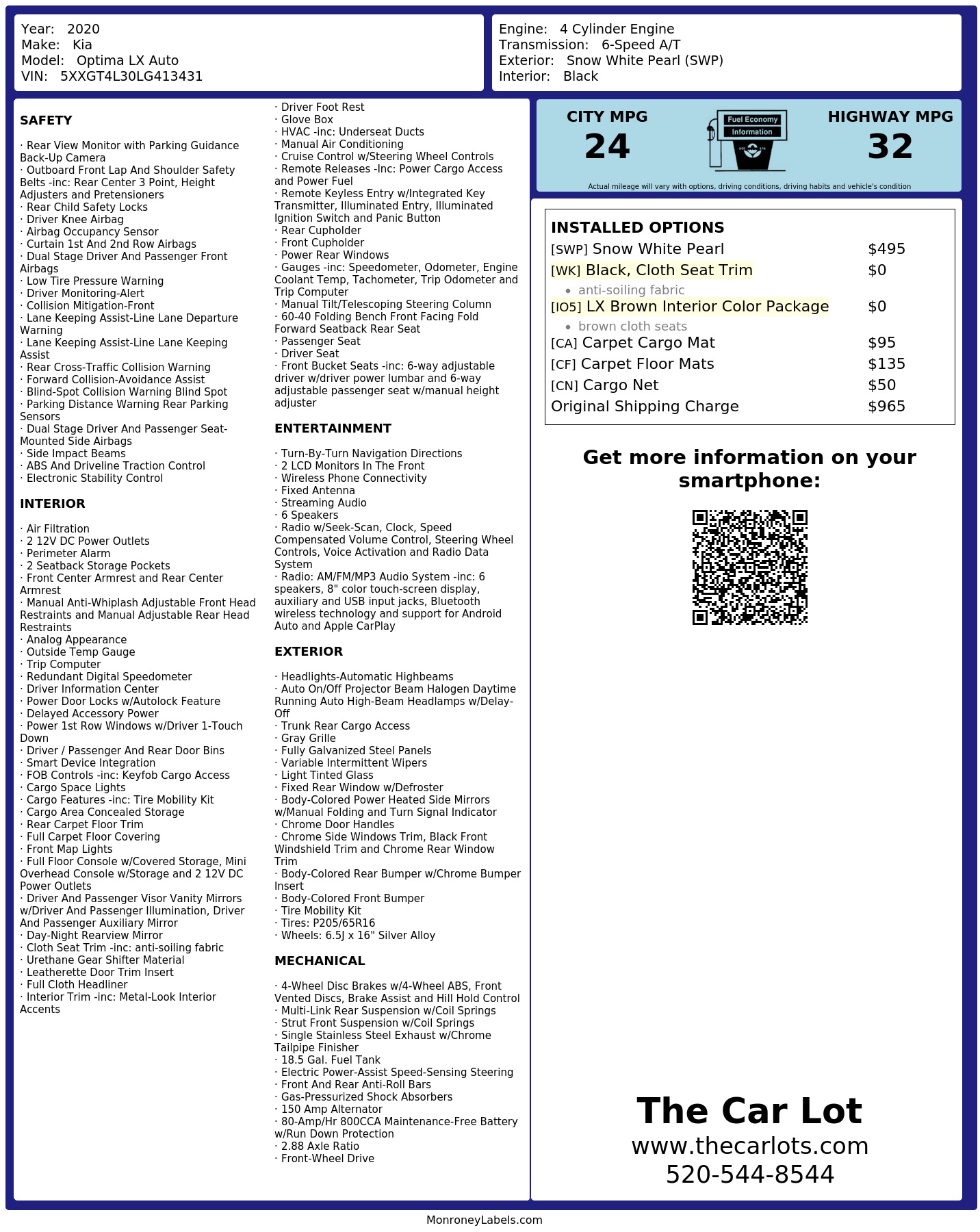 Monroney Label
