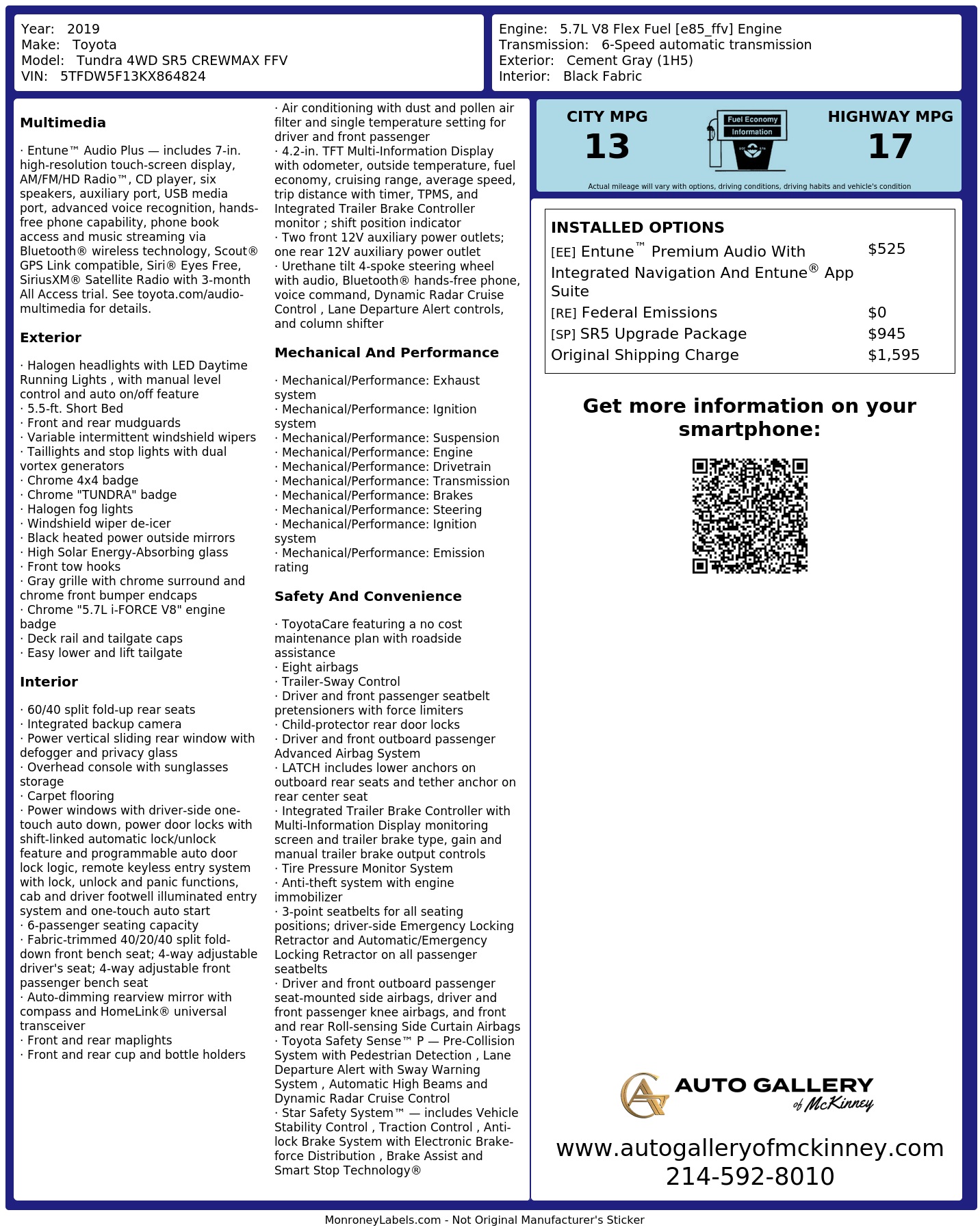 Monroney Label