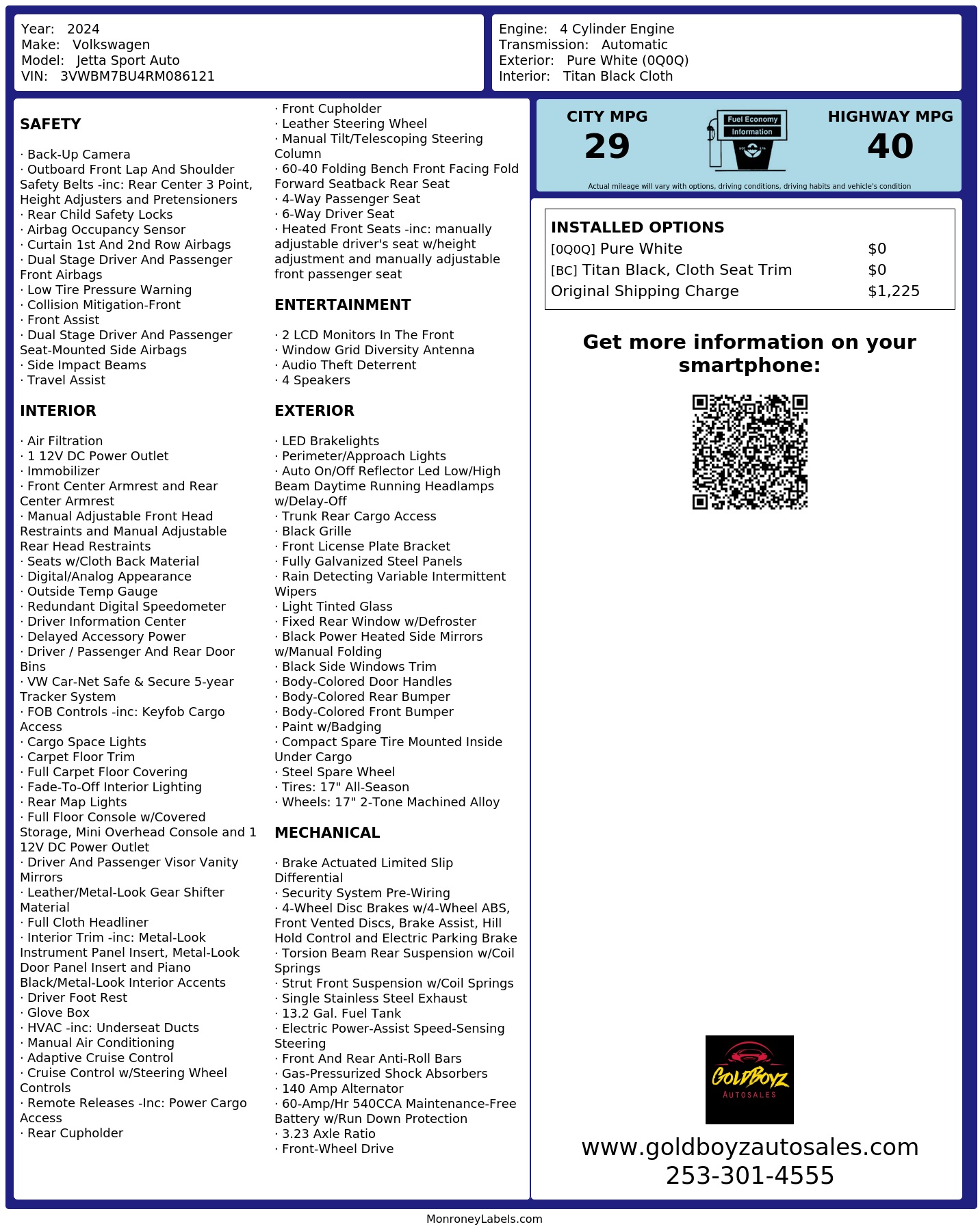 Monroney Label