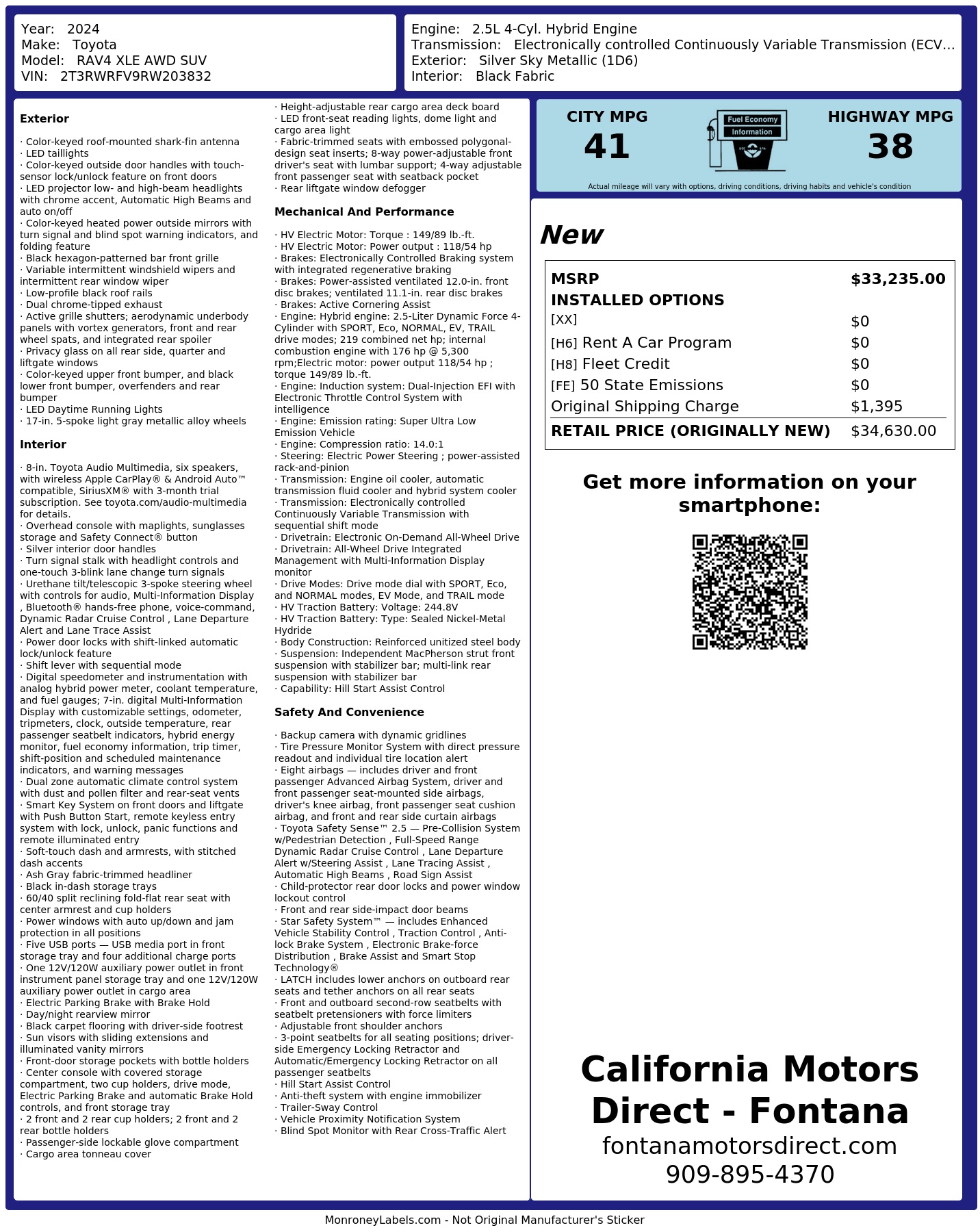 Monroney Label