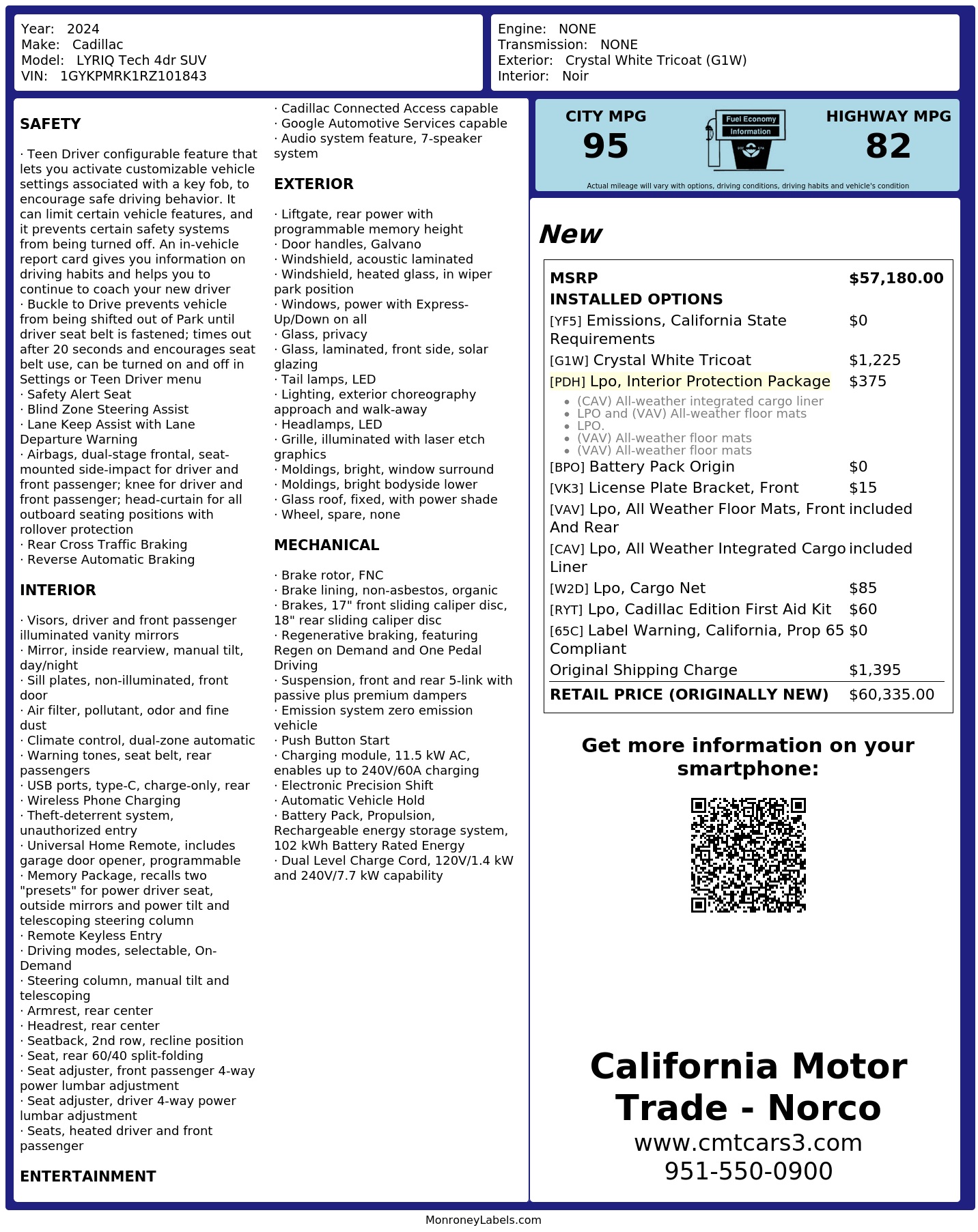 Monroney Label