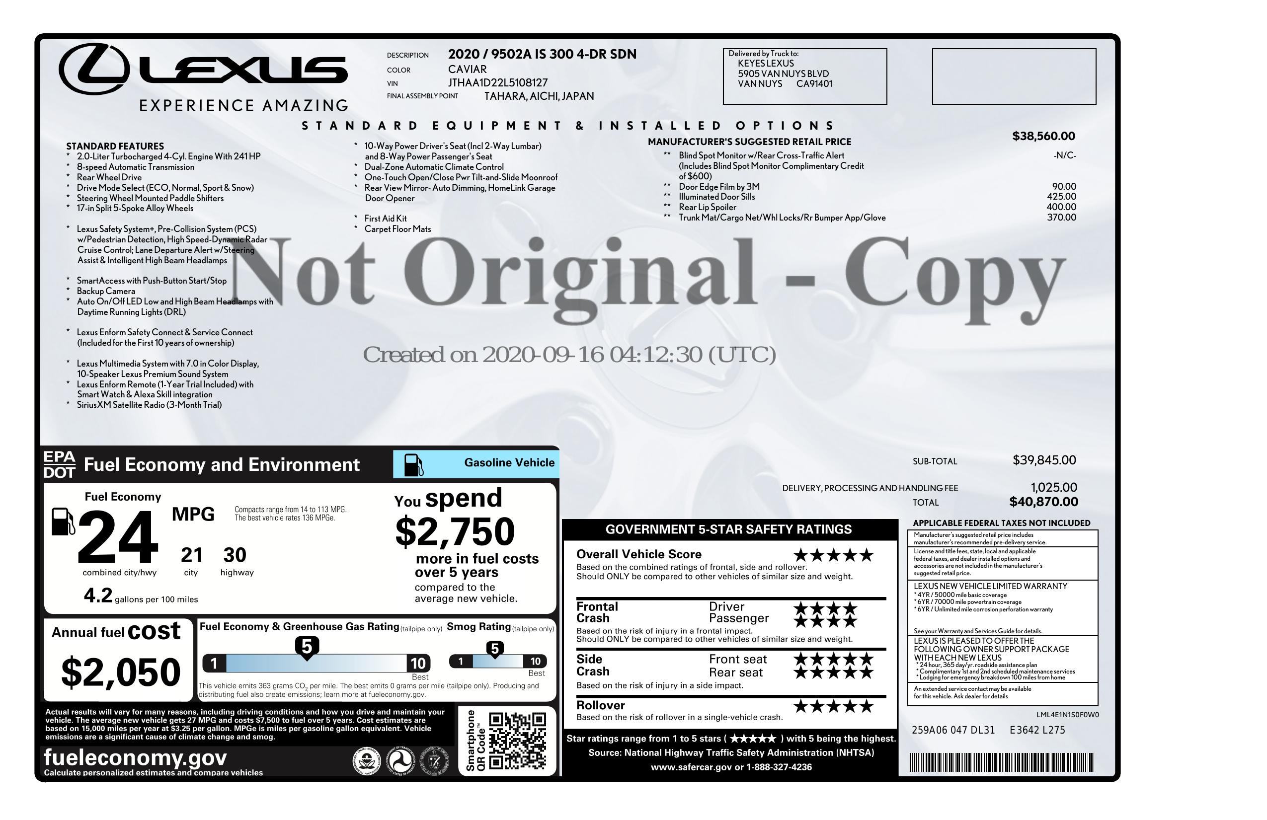 Monroney Label