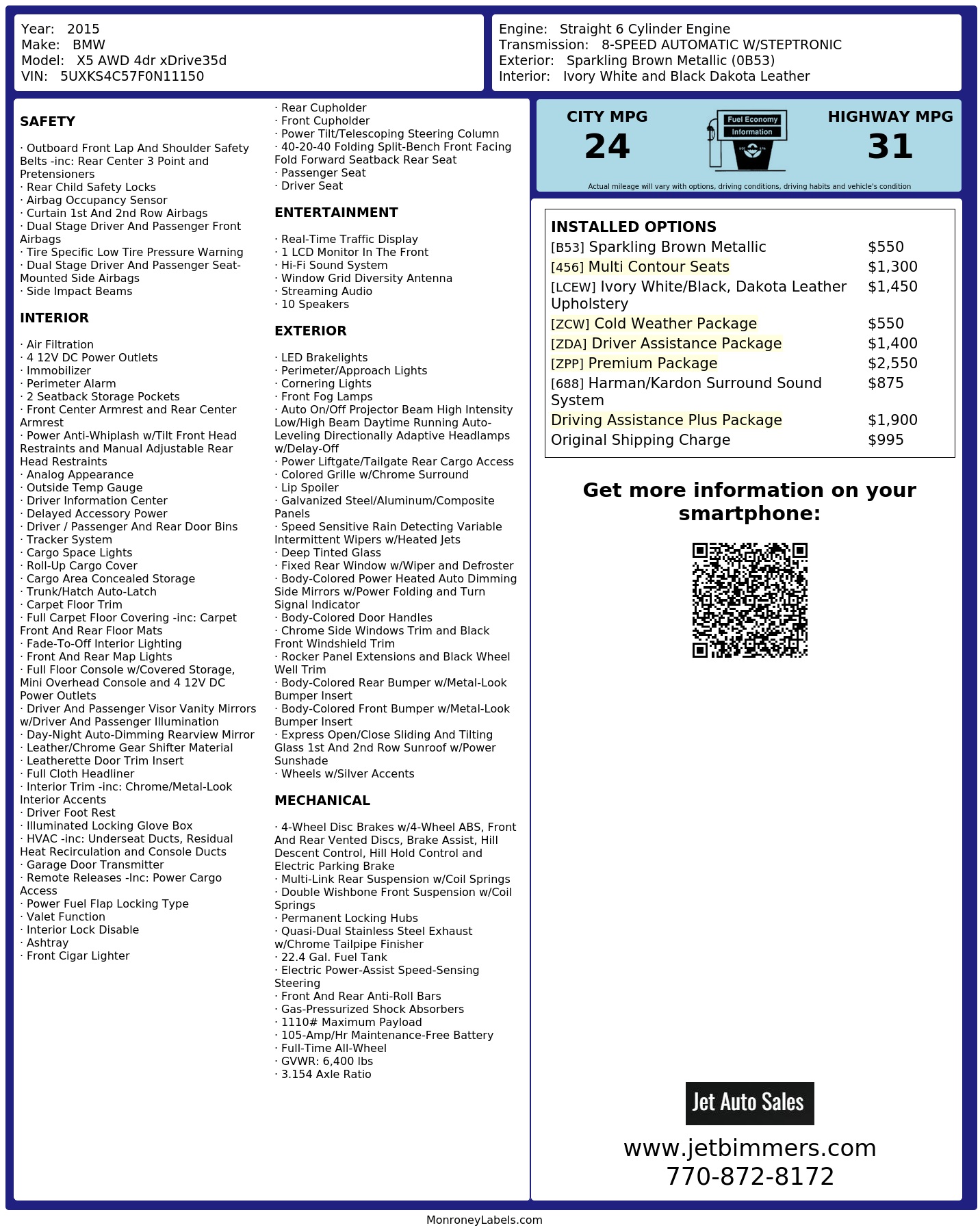 Monroney Label