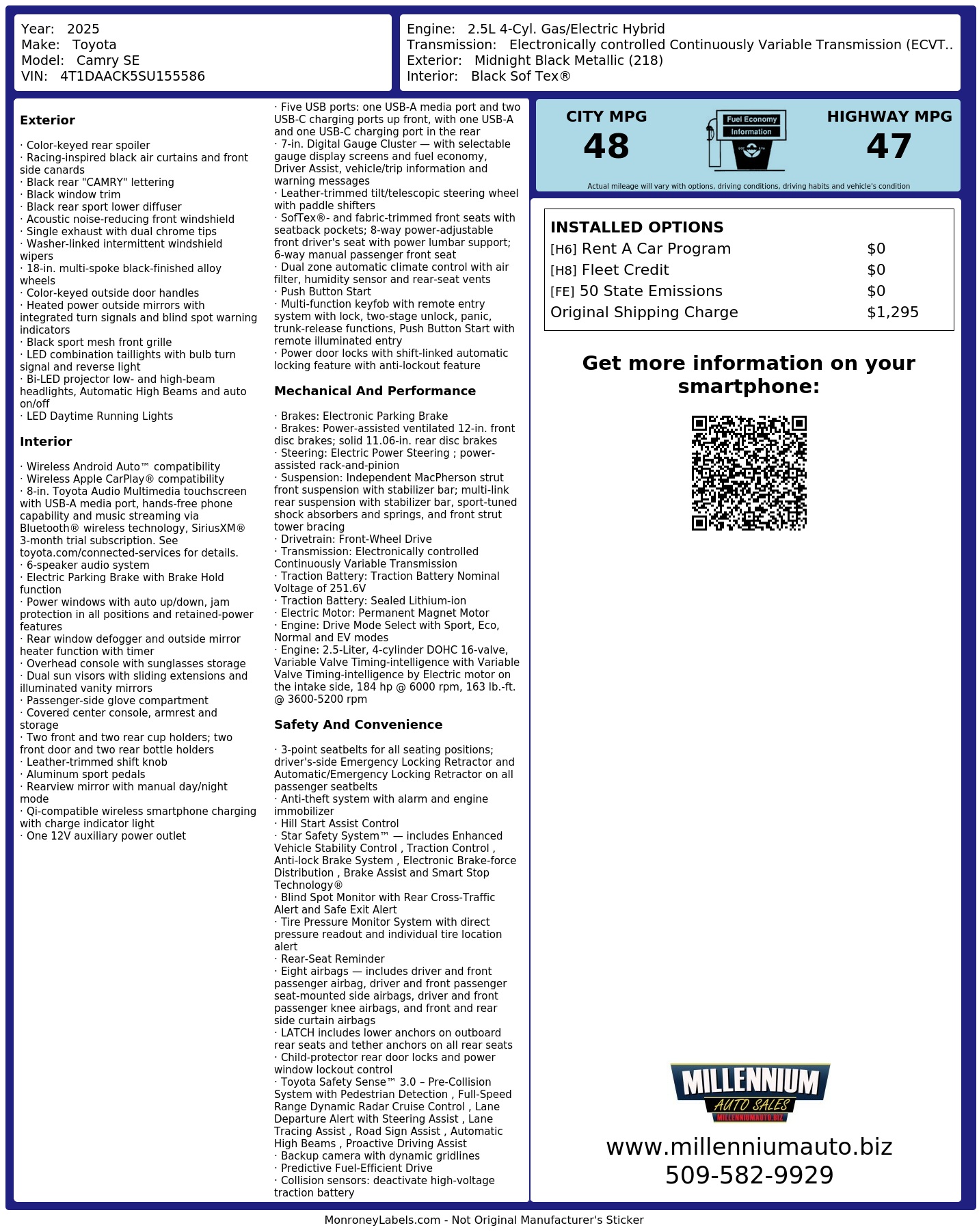 Monroney Label