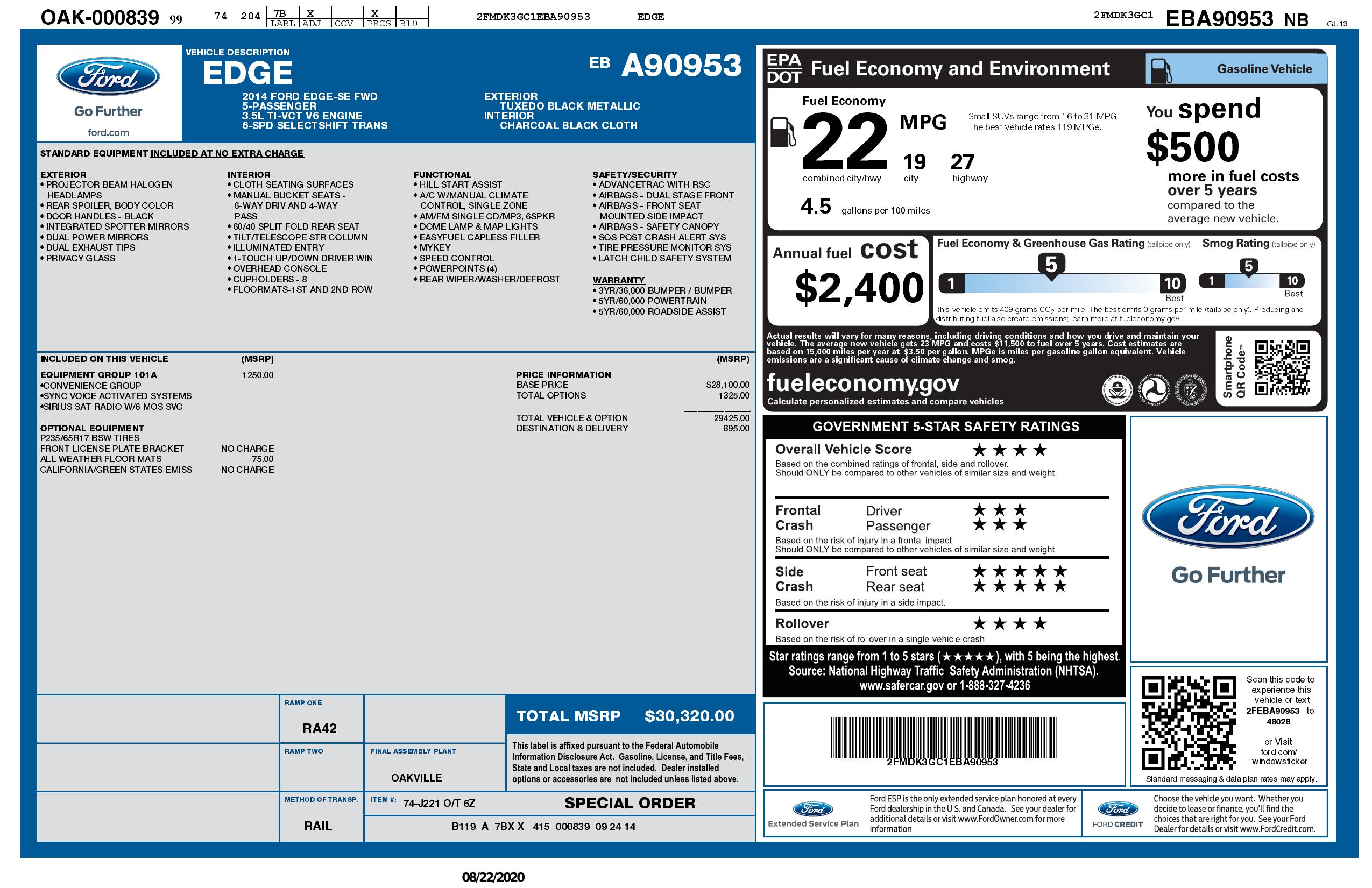 Monroney Label
