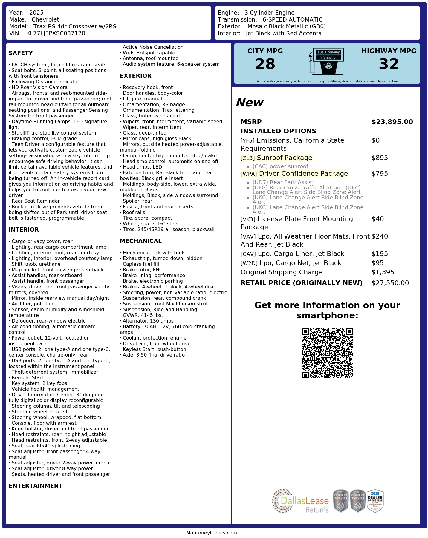 Monroney Label