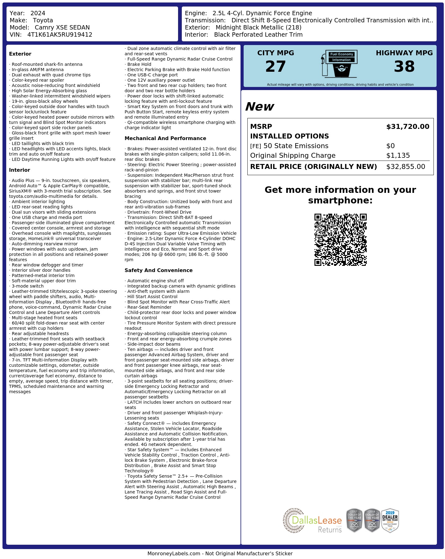 Monroney Label