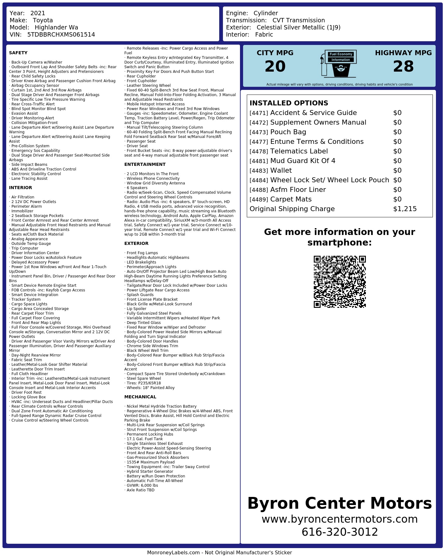 Monroney Label