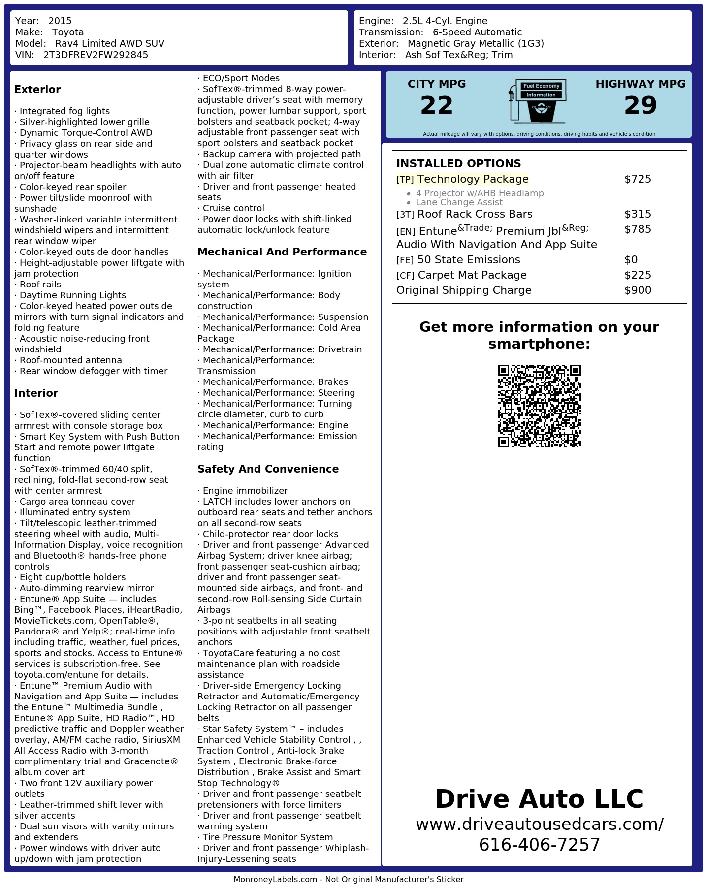 Monroney Label
