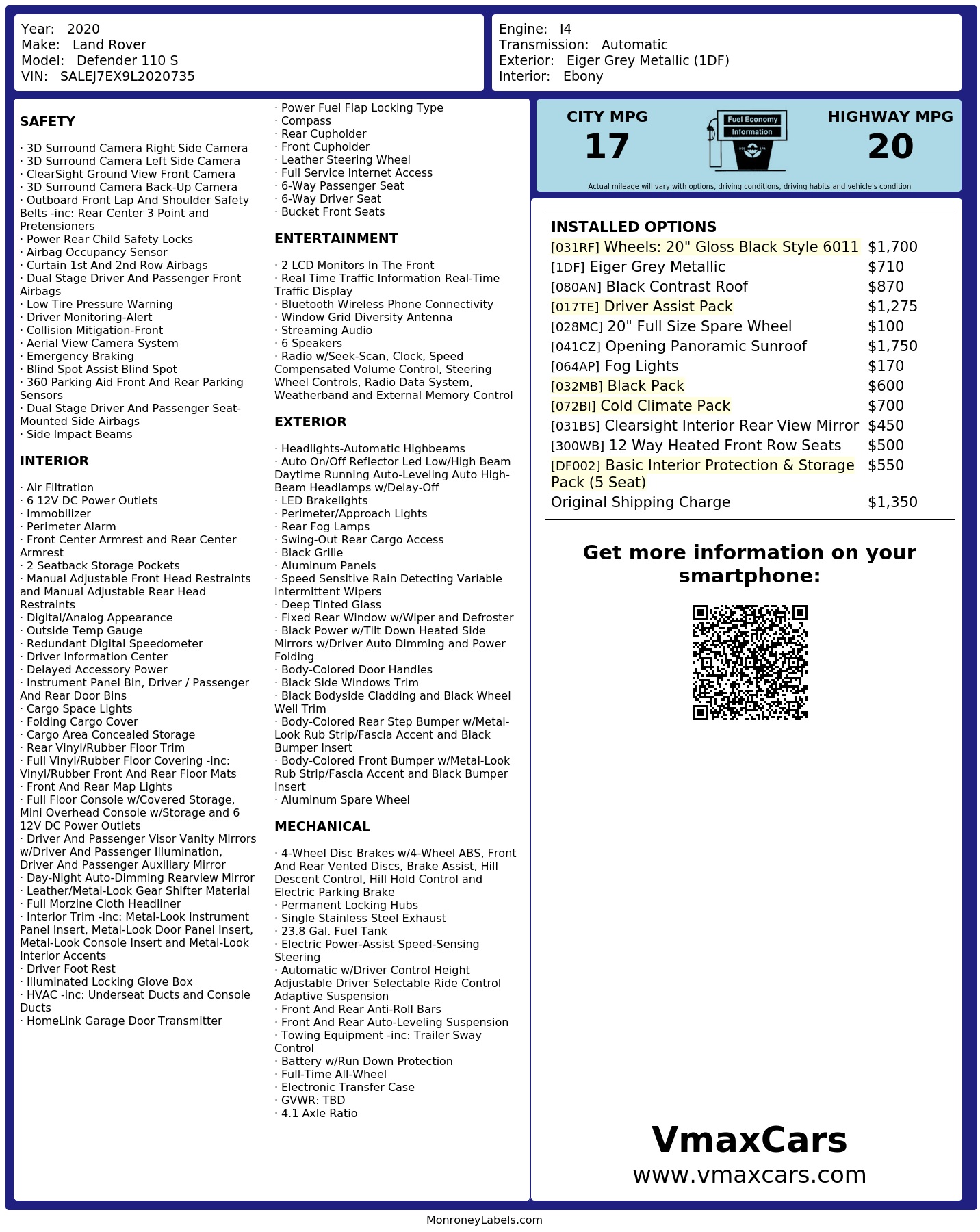 Monroney Label