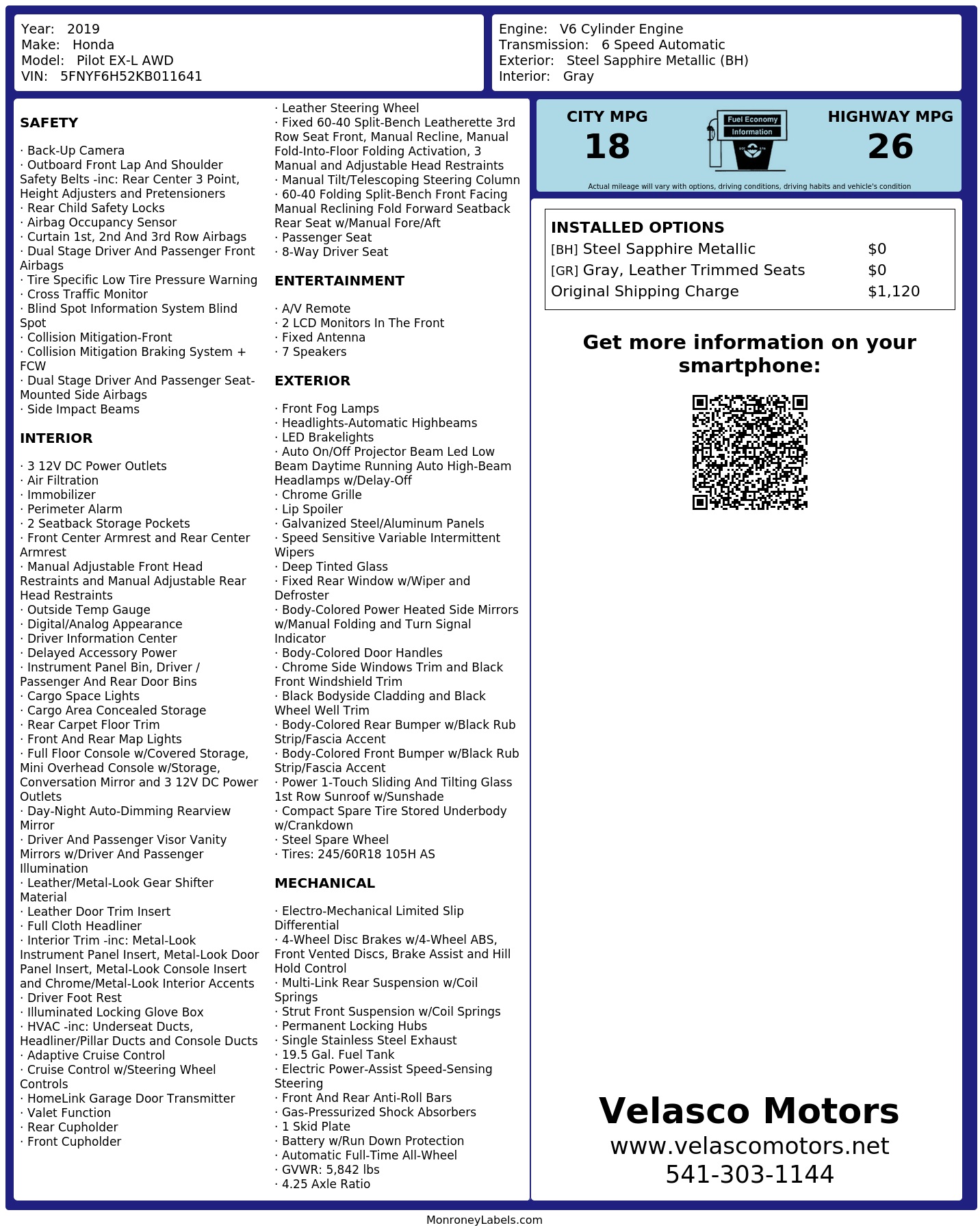 Monroney Label