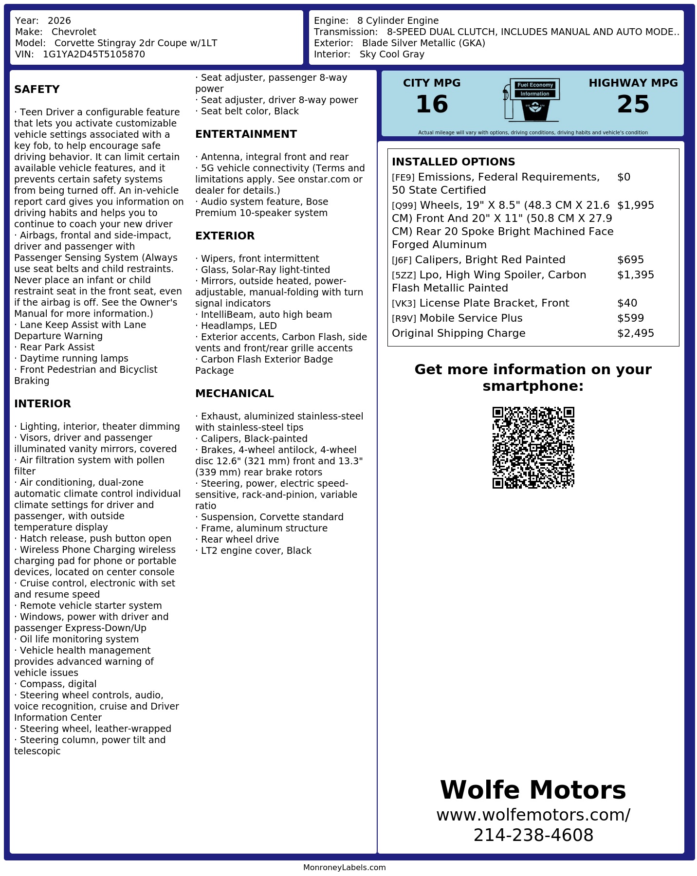 Monroney Label